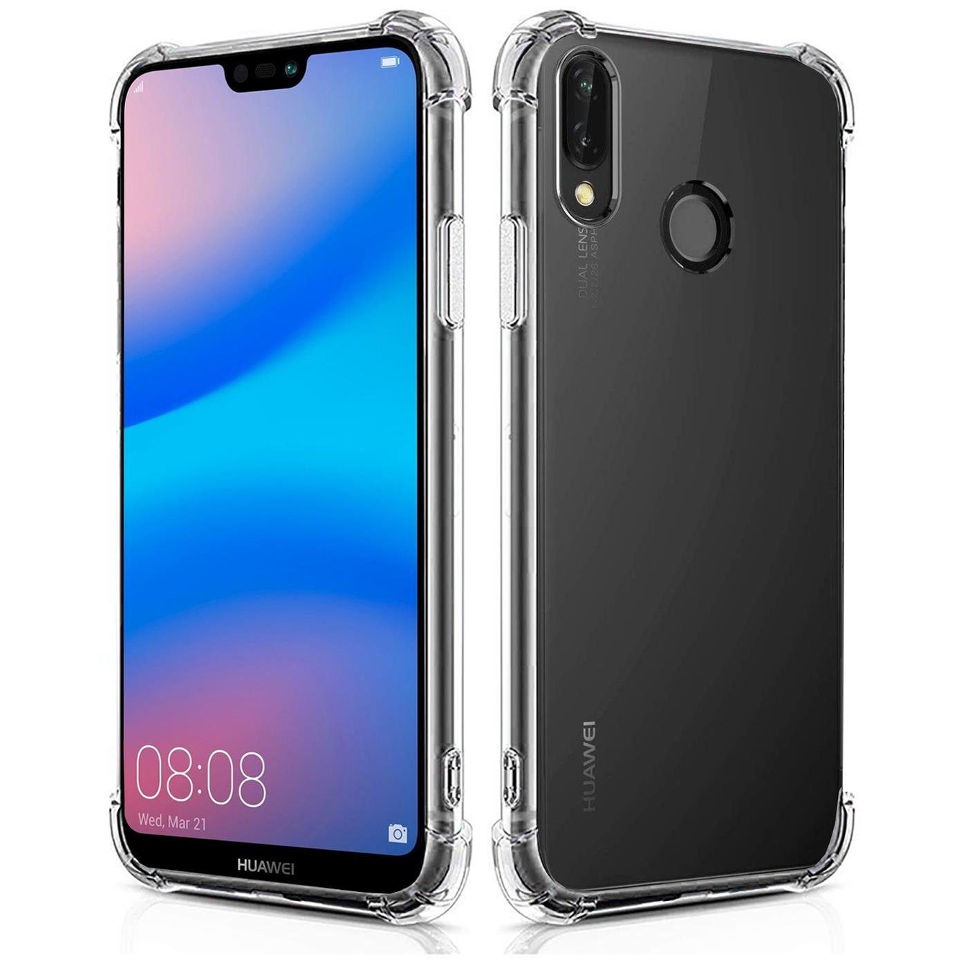 CoolGadget Handyhülle Anti Shock Rugged Case für Huawei P20 Lite 5,8 Zoll, Slim Cover mit Kantenschutz Schutzhülle für P20 Lite Hülle Transparent