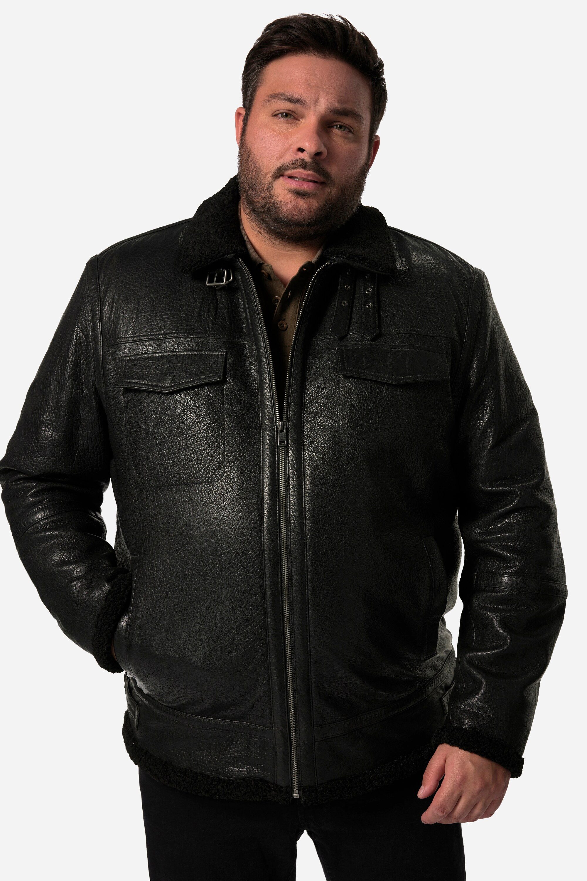 Lederjacke Men+ Lederjacke Leder Teddyfutter bis 8 XL