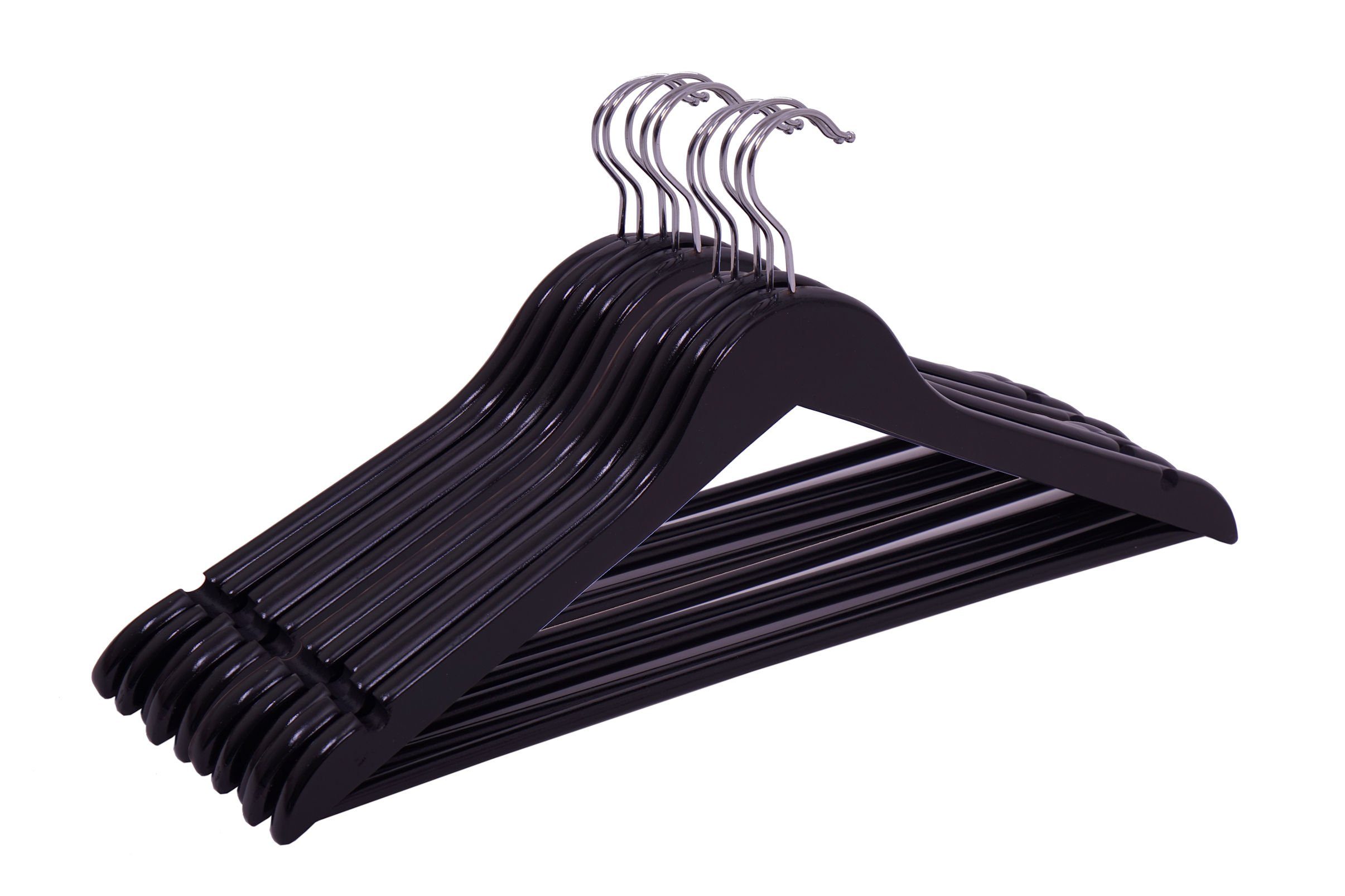 / Kleiderbügel schwarz, (10-tlg) Stück Kleiderbügel 10 Spetebo - Holz