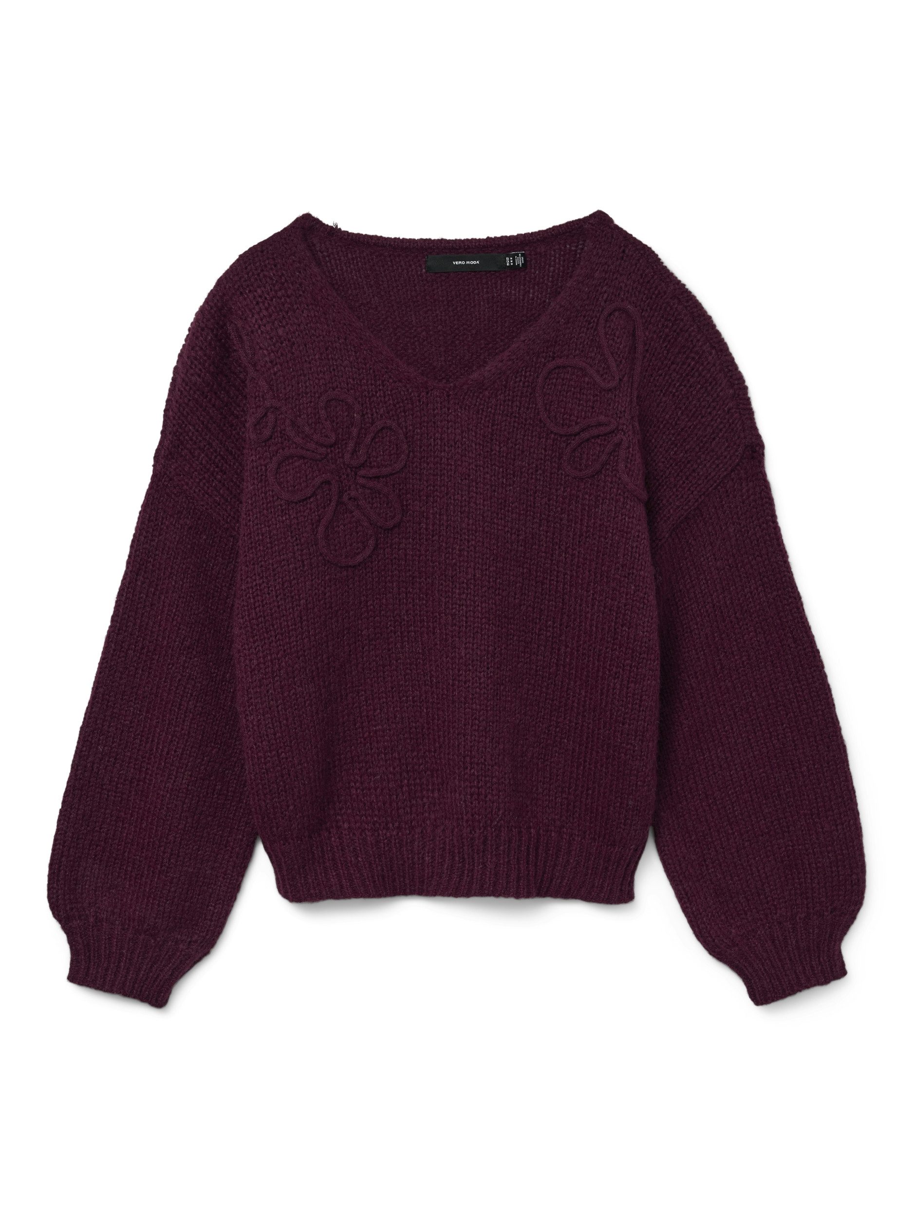 Vero Moda Strickpullover VMLOLLIPOP LS V-NECK PULLOVER BOO