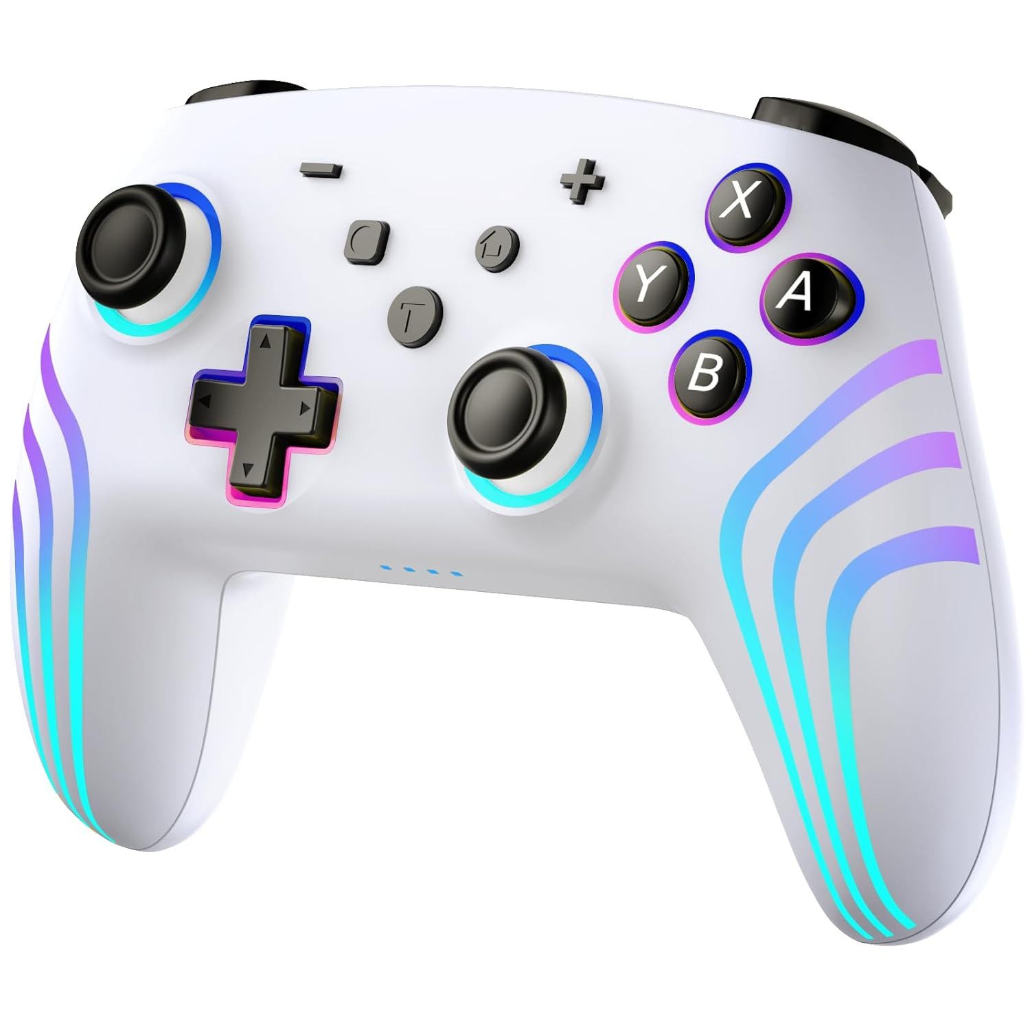 Tekoo Wireless Controller für Nintendo Switch & PC, Hall-Effekt, RGB Controller (Packung, Hall-Effekt-Joysticks, 6-Achsen-Gyroskop, RGB-Beleuchtung)