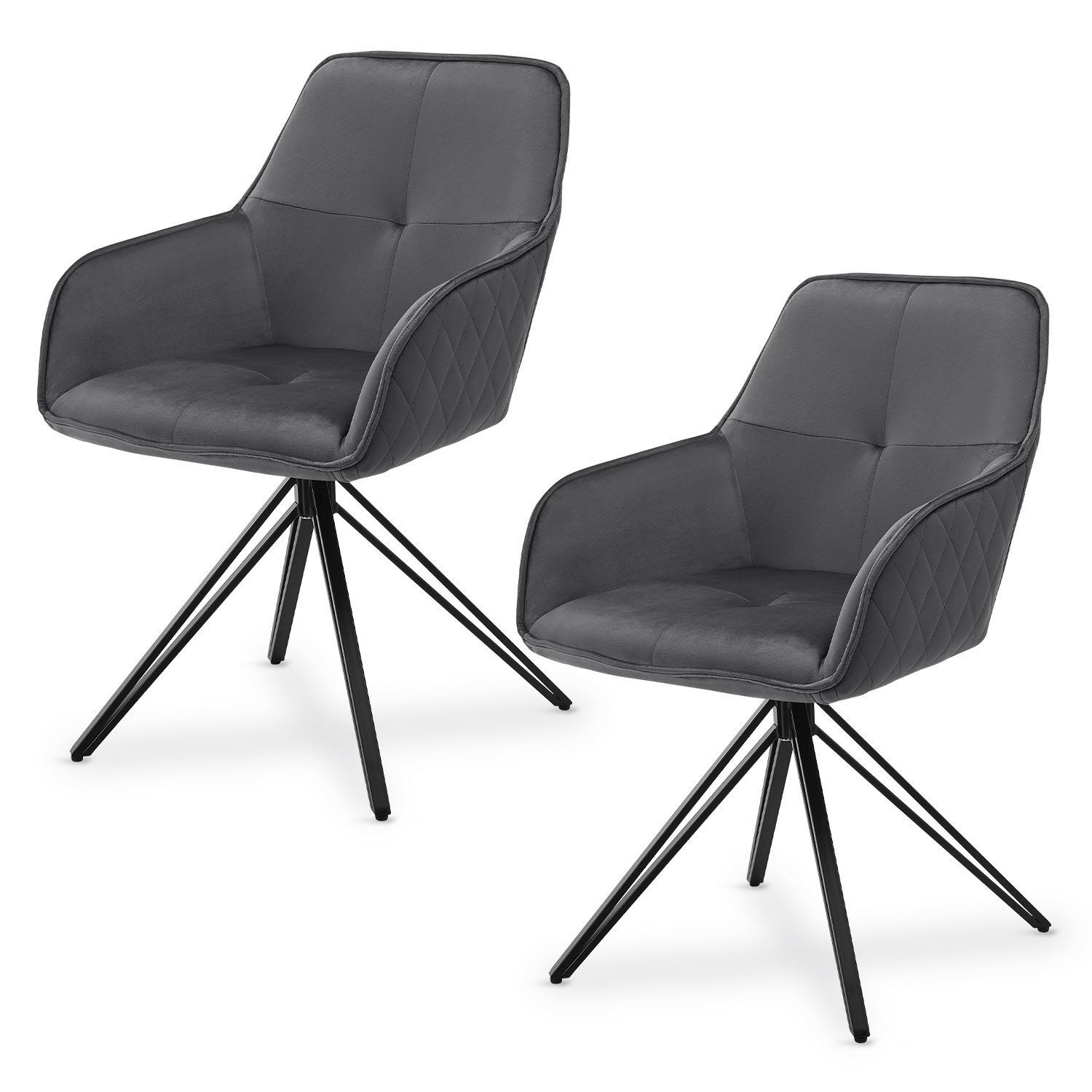 Juskys Esszimmerstuhl Clyde, 2er Set, Stoff günstig online kaufen
