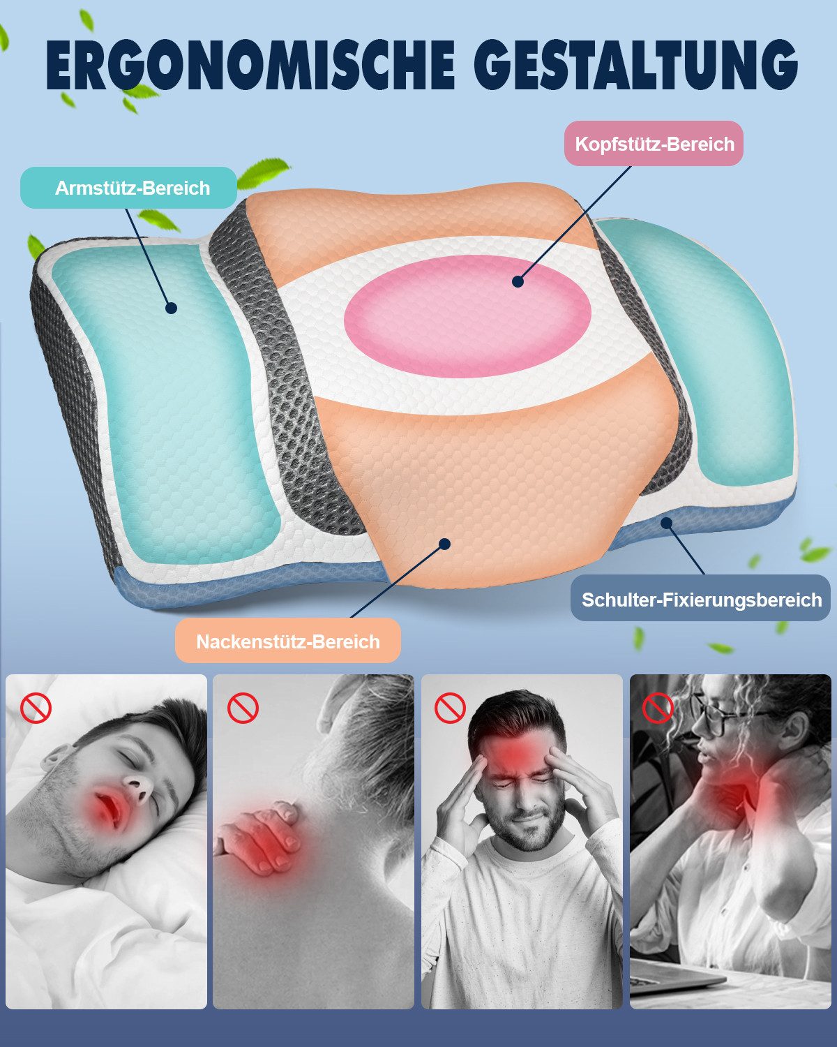 Esun Kopfkissen Memory Foam Kissen, Kopfkissen, Nackenkissen, Seitenschläfe günstig online kaufen