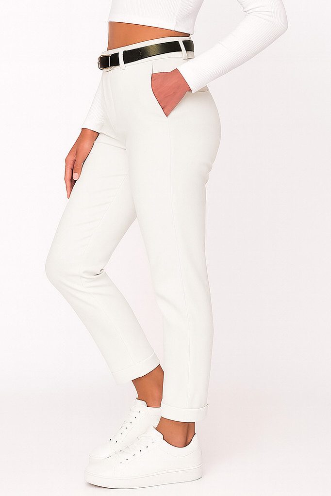 Kendindza Collection Stretch-Hose Damen Hose Stretch mit Gürtel Stoffhose D günstig online kaufen