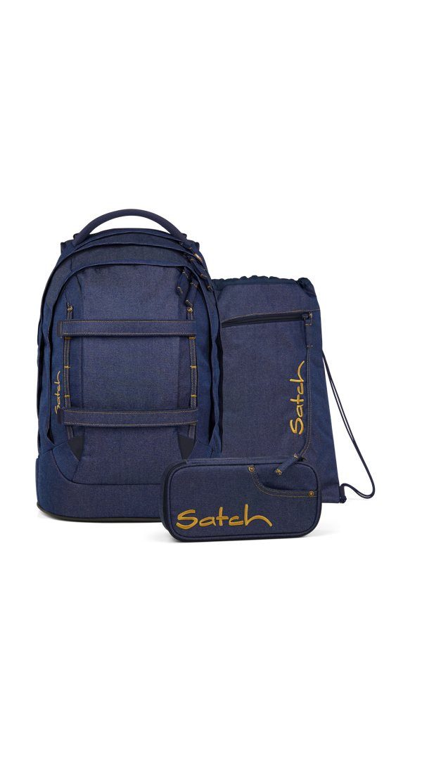 Satch Schulrucksack pack set (6-tlg), größenverstellbares Rückensystem