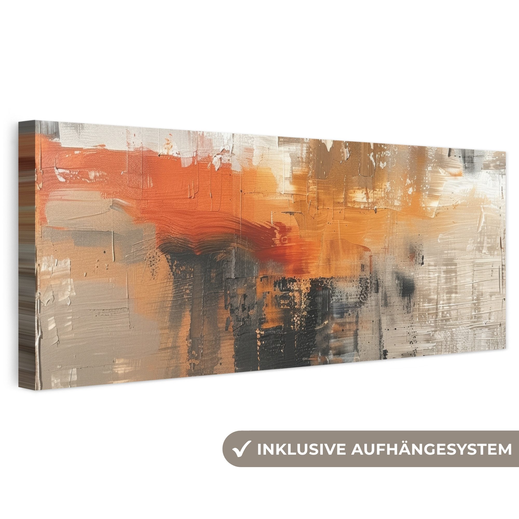 OneMillionCanvasses® Leinwandbild Panorama Farbe - Muster - Modern - Kunst, Fotodruck (1 St), Wandbild, Deko Schlafzimmer Wohnzimmer Flur 60x20 cm
