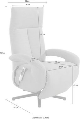 sit&more TV-Sessel Tycoon, wahlweise manuell, mit zwei Motoren oder mit Akku oder mit 2 Motoren