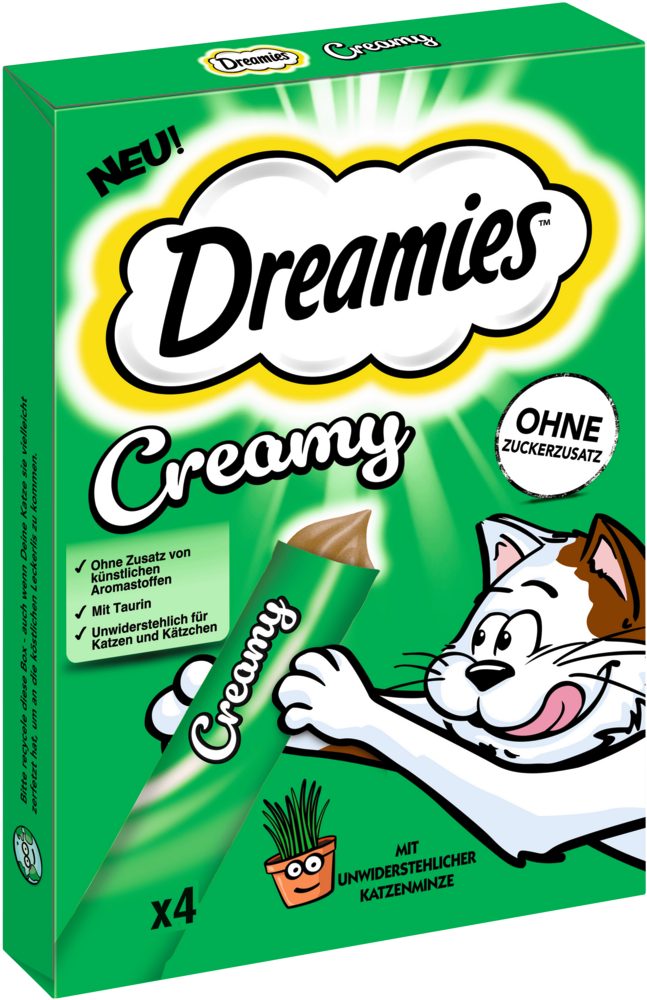 Dreamies DREAMIES™ CREAMY Multipack Katzenminze 4 x 10g, Snack für: Katze