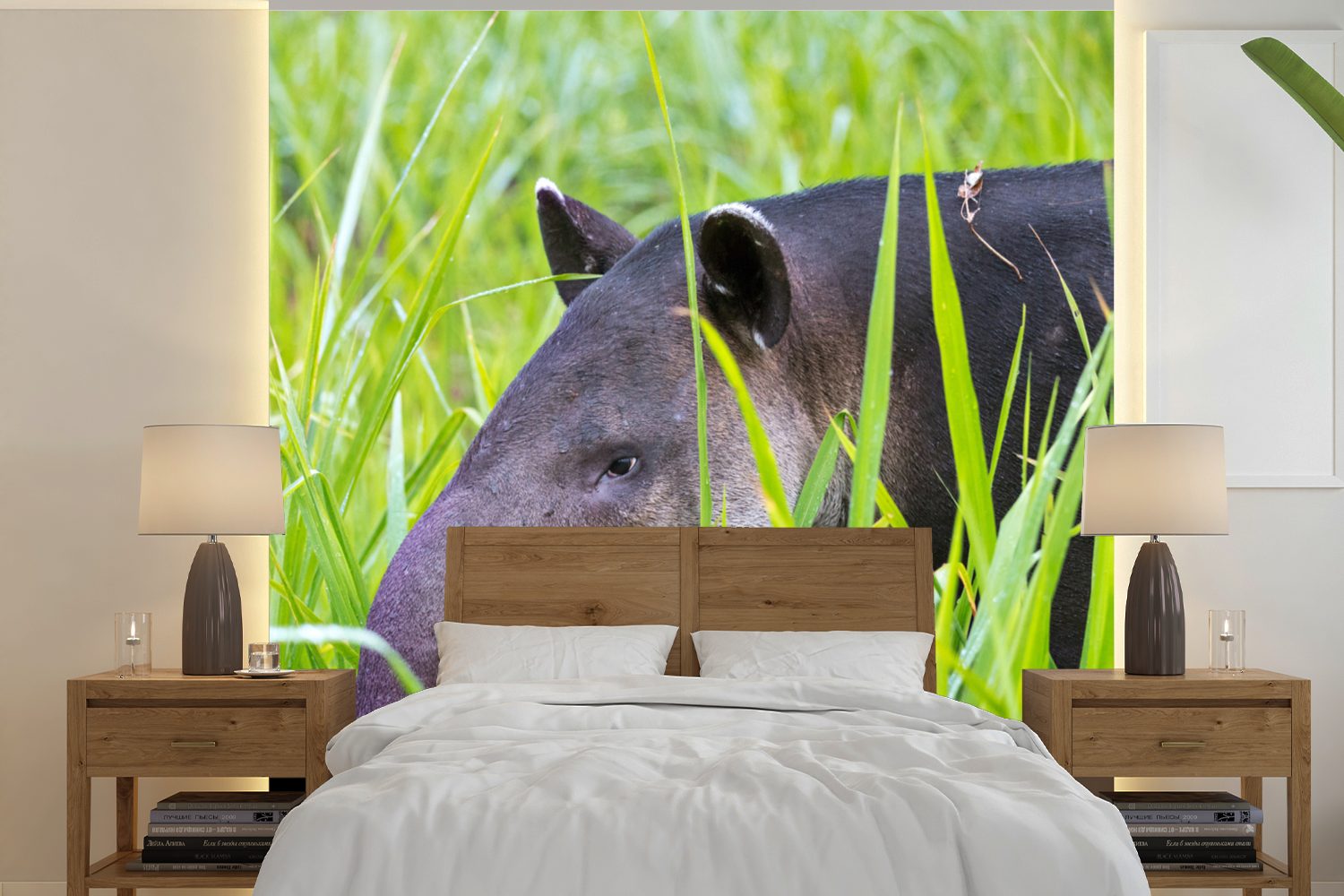 MuchoWow Fototapete Mittelamerikanischer Tapir im Nationalpark von Costa Rica, Matt, bedruckt, (5 St), Vinyl Tapete für Wohnzimmer oder Schlafzimmer, Wandtapete