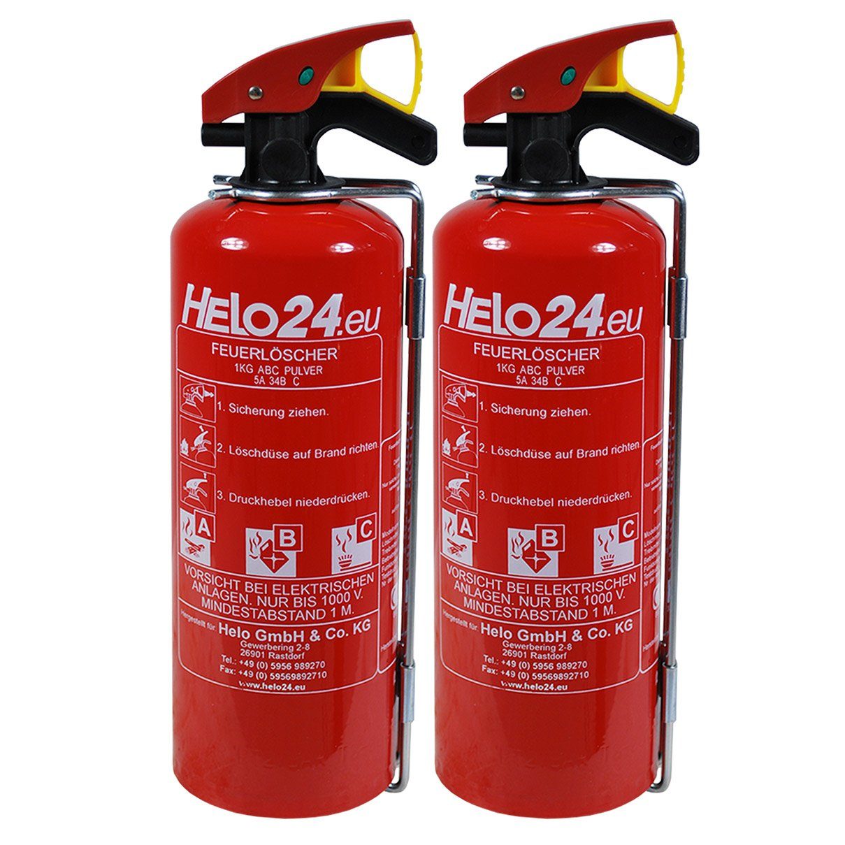 HELO24 Pulver-Feuerlöscher 2 x 1kg A1