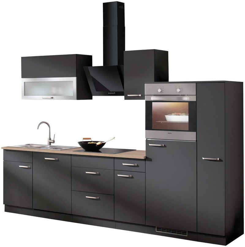 wiho Küchen Küchenzeile Michigan, mit E-Geräten, Gesamtbreite 300 cm
