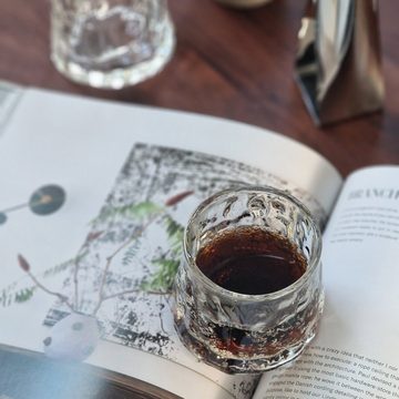 Zoha Whiskyglas Whisky Iceberg - Glas Wasserglas Saft - 180 ml, Glas, Bewegbar - Trinkglas Cocktailgläser Eiskaffeegläser Tee Saft