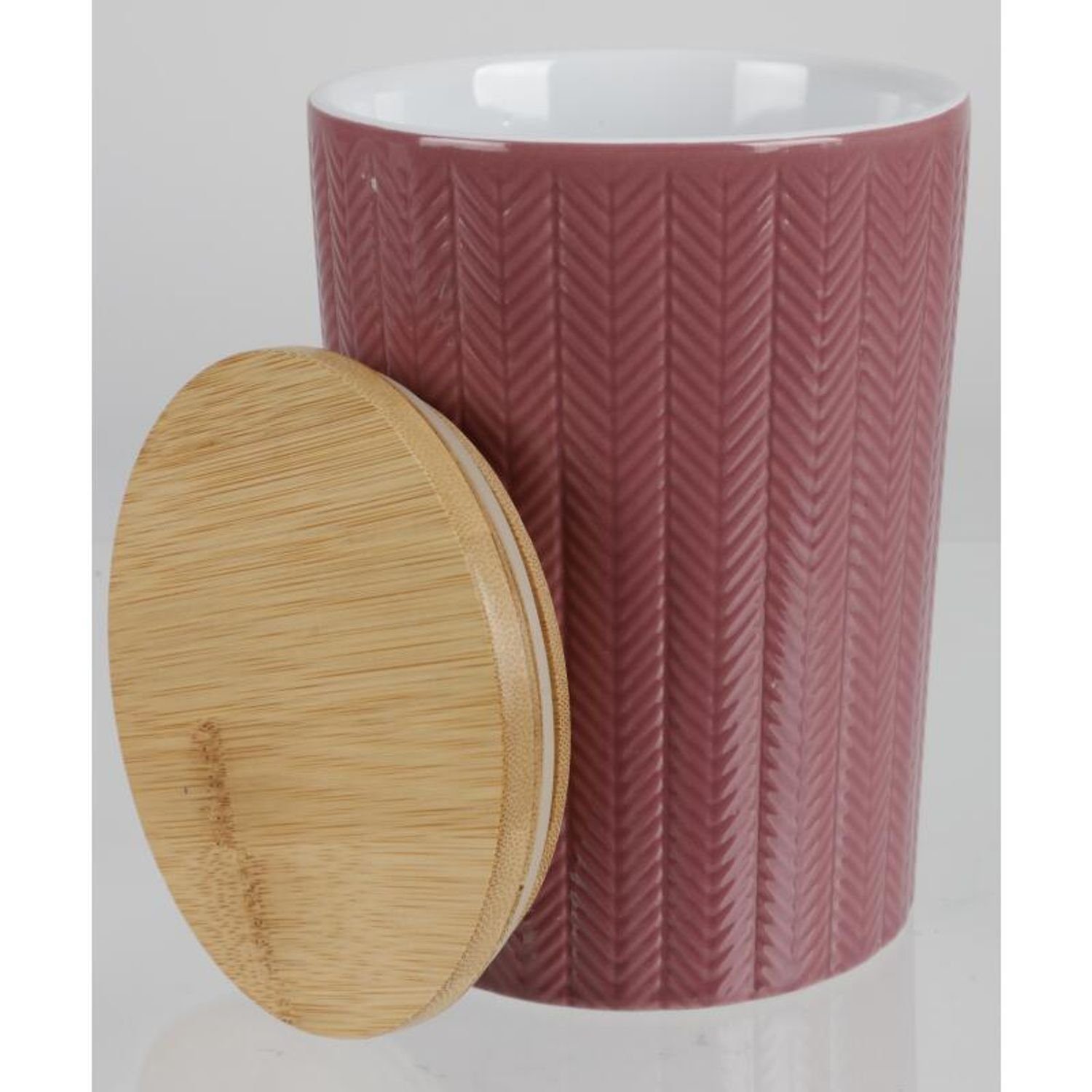 BURI Vorratsdose 12 Stück Keramik-Vorratsdosen Keramik mit Box Gefäß, Holzdeckel 11x14cm