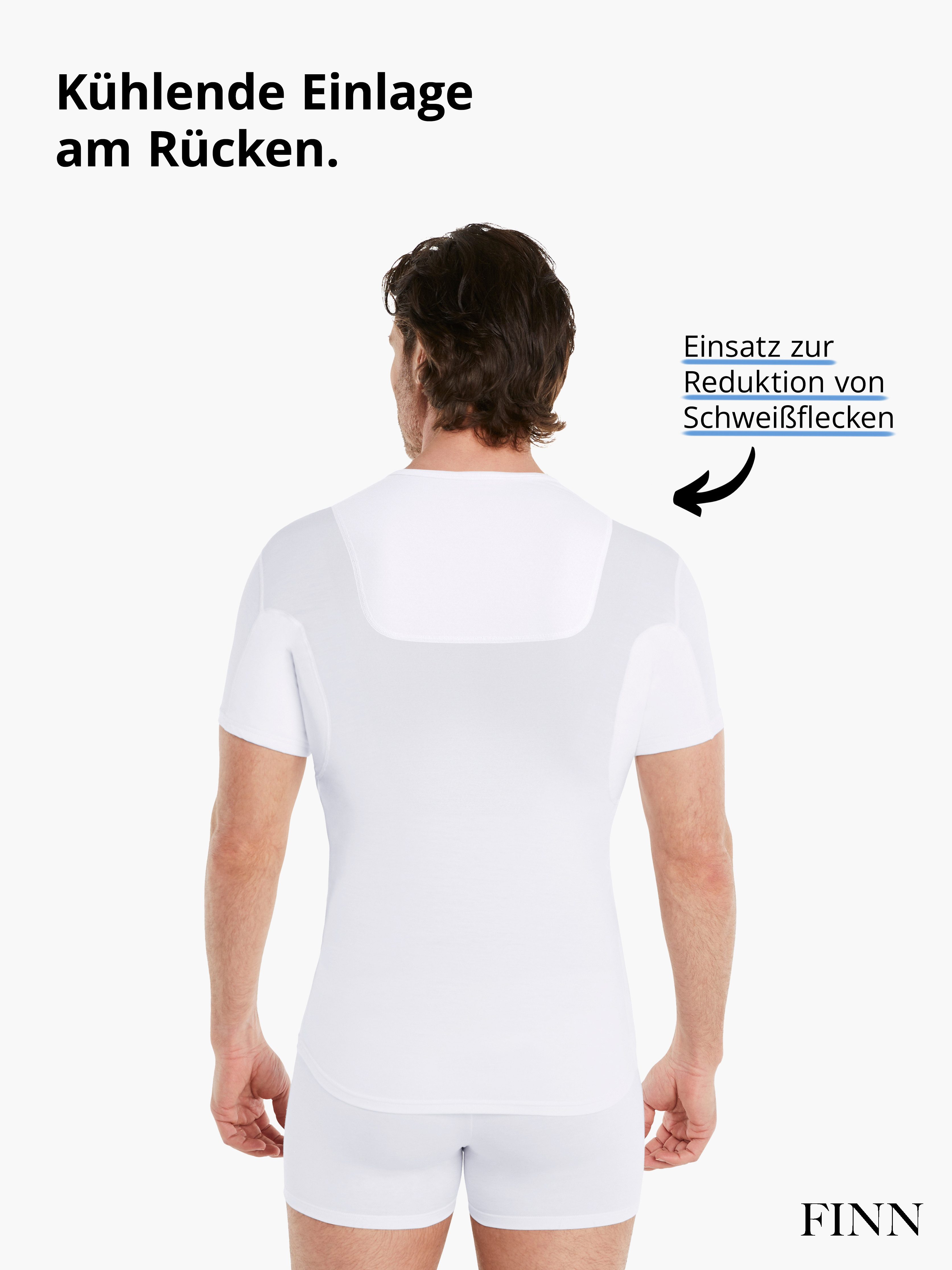 FINN Design Unterhemd Anti-Schweiß Shirt Herren mit Einlage am Rücken und Achselpads Garantierter Schutz vor Schweißflecken und Schweißgeruch