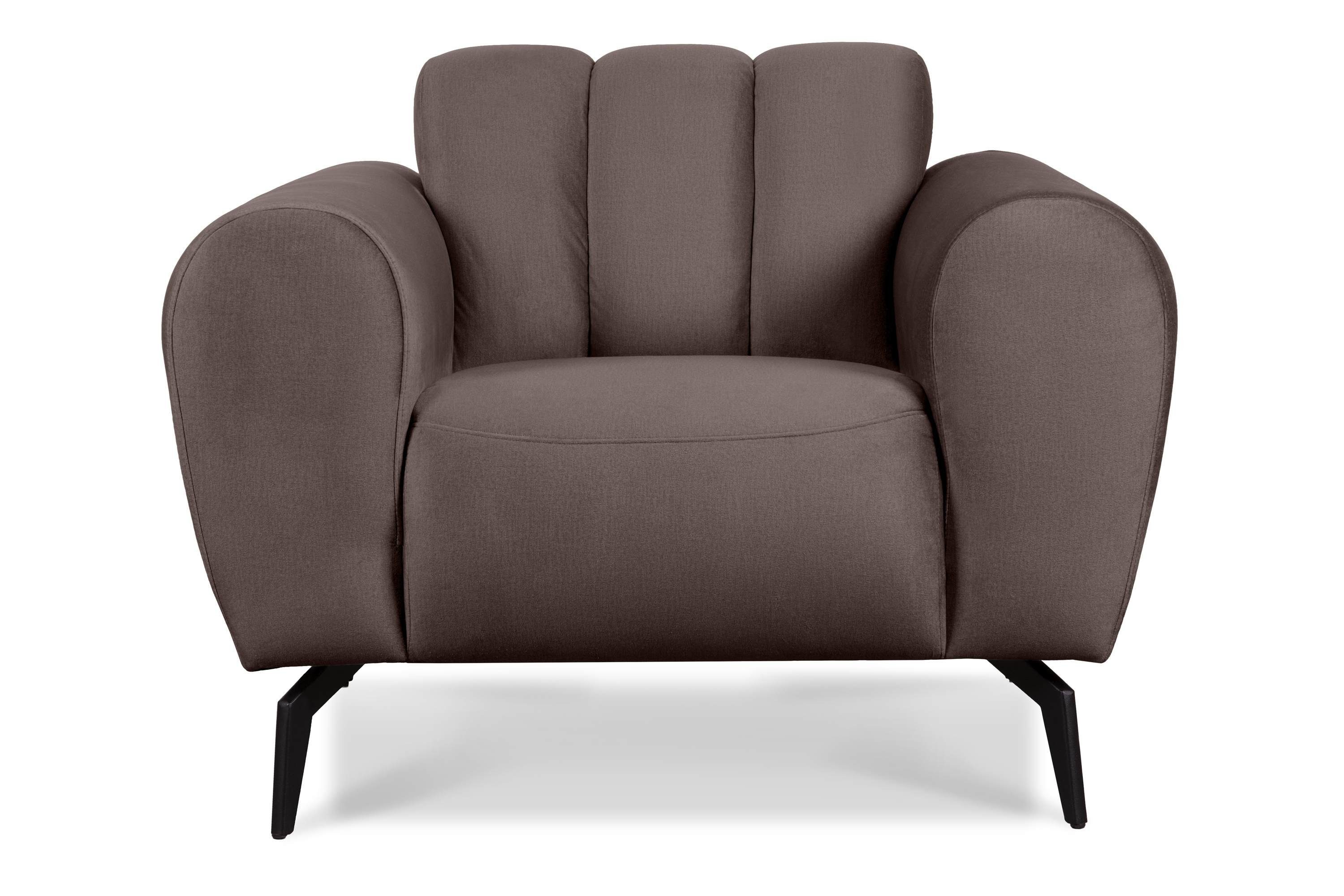 Konsimo Sessel RUBERO mit breiten Armlehnen, Gewebe mit wasserabweisenden Eigenschaften, modernes Design braun | braun