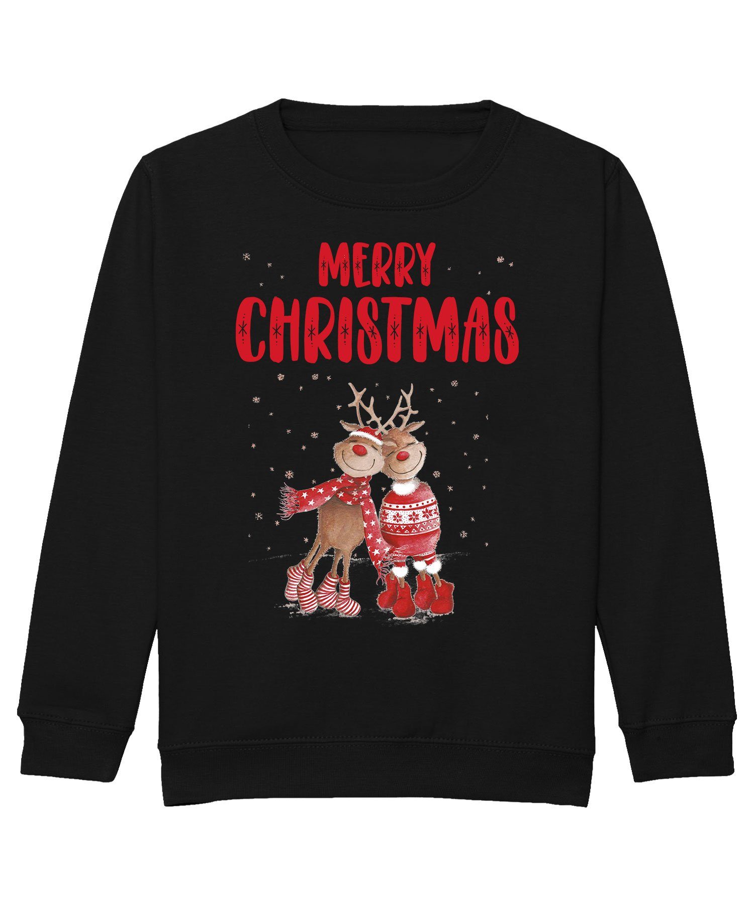 Kinder Formatee Rentiere Sweatshirt Pullover Sweatshirt Merry Weihnachten (1-tlg) Christmas Quattro