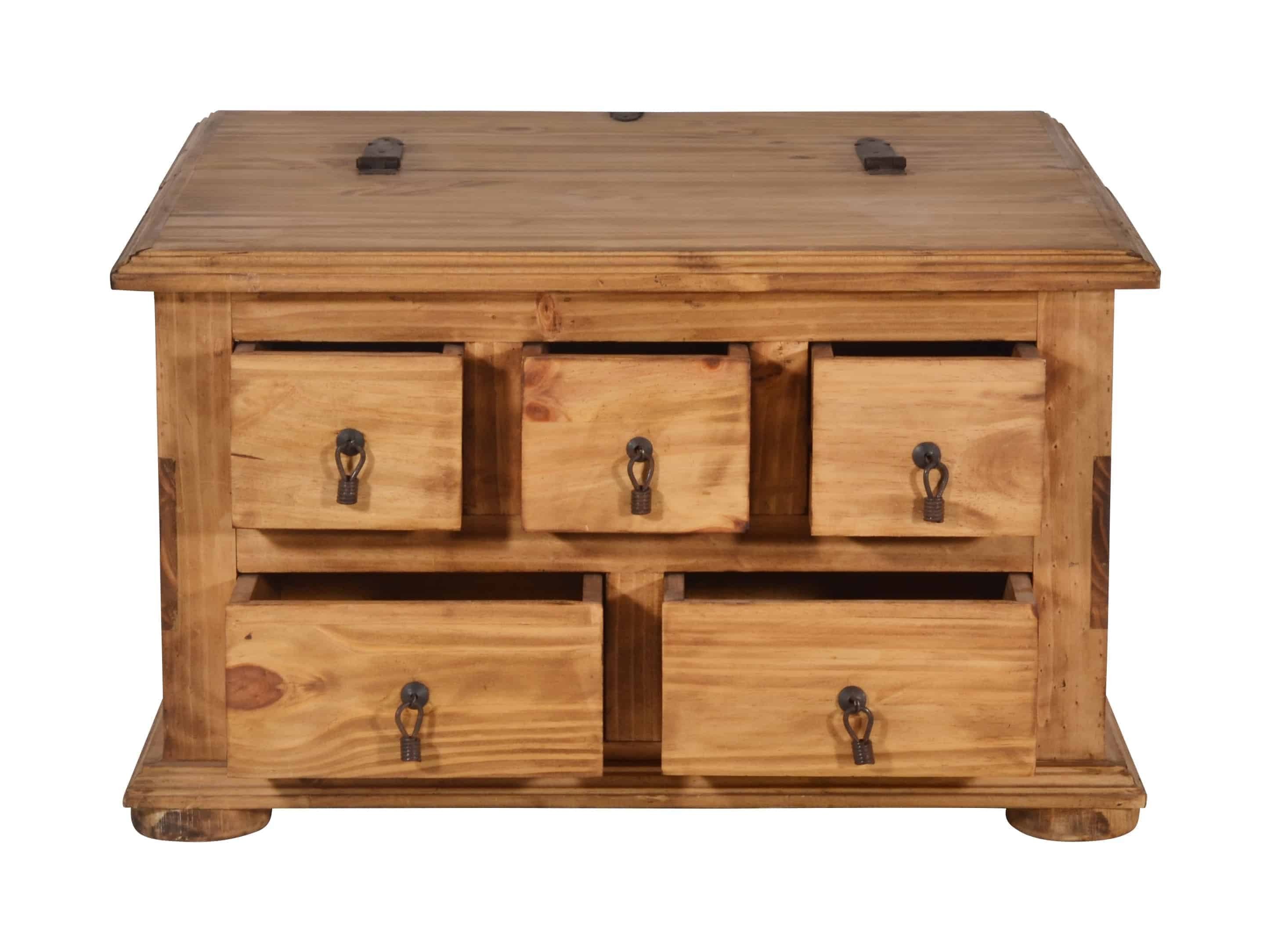MiaMöbel Truhentisch Mexico, aus massivem Pinienholz Honig