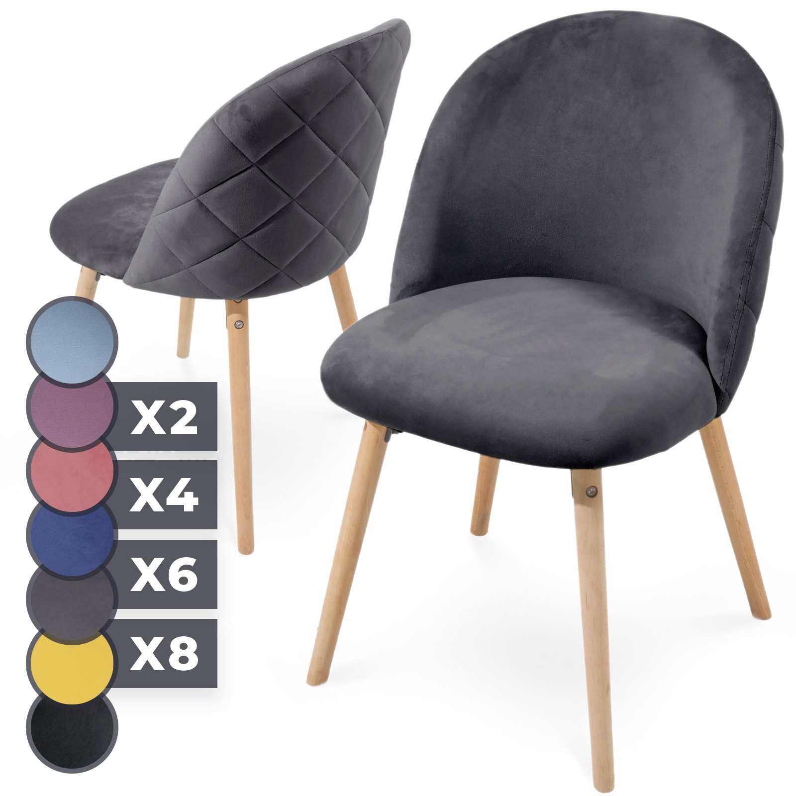 MIADOMODO Esszimmerstuhl -Farbwahl, 2/4/6/8Set, Gepolstert, Beine günstig online kaufen