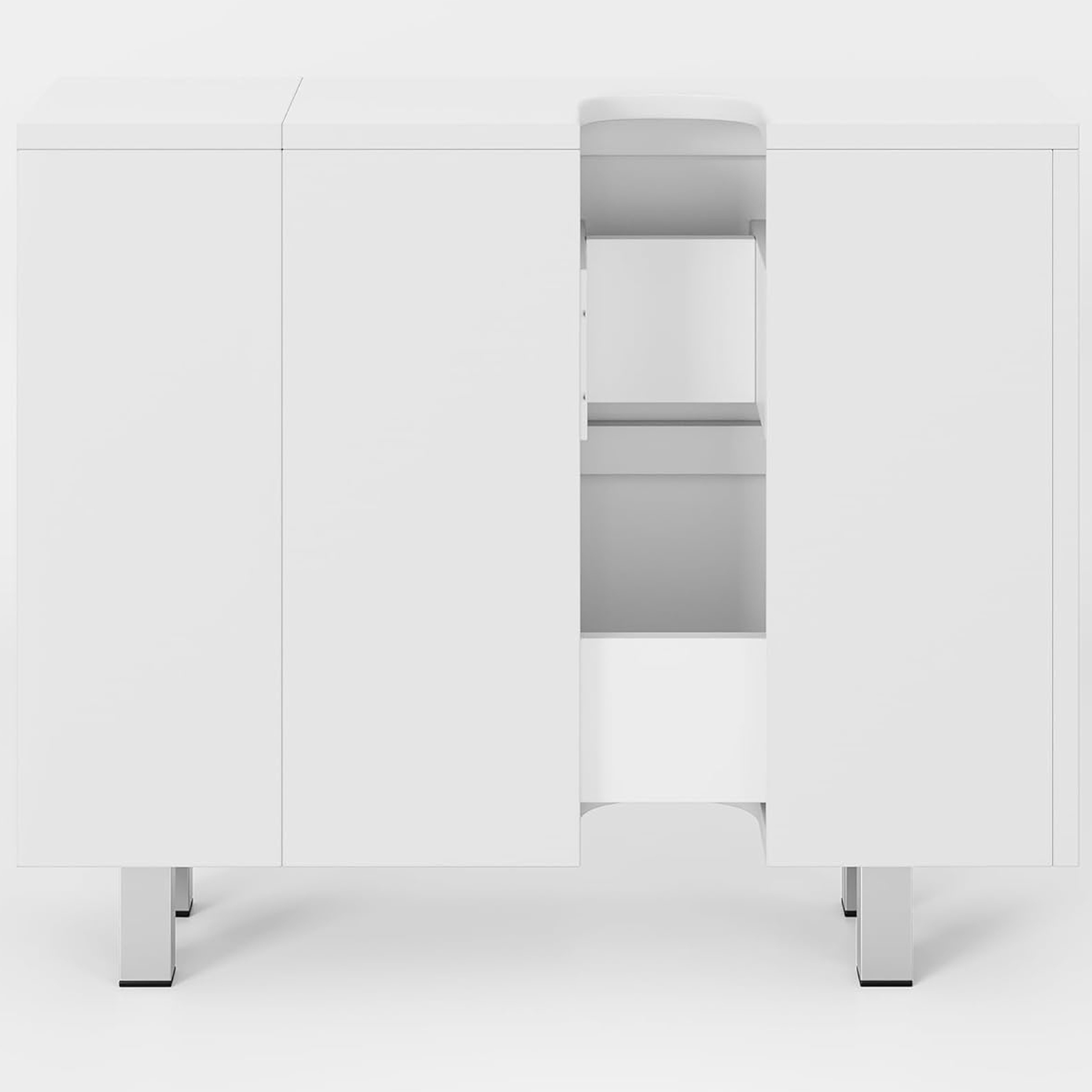 MSMASK Waschbeckenunterschrank Badezimmerschrank mit 2 großen Schubladen,80 x 30 x 66cm (1-St) Transformierbarer Unterschrank, Verstellbare Ablage, Viel Staurau – Bild 4 von 5