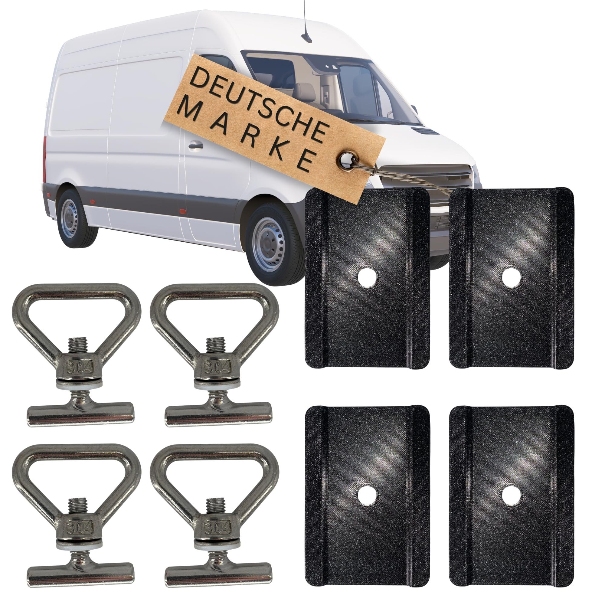 TronicXL Öse 4 Zurrösen Schienen Abdeckungen für Mercedes Benz Vito W447 Viano W639 (Ersatzteile Kofferraum, 4-St., Auto Sprinter Zubehör), Ladungssicherung Befestigung Zubehör Camping Ausbau