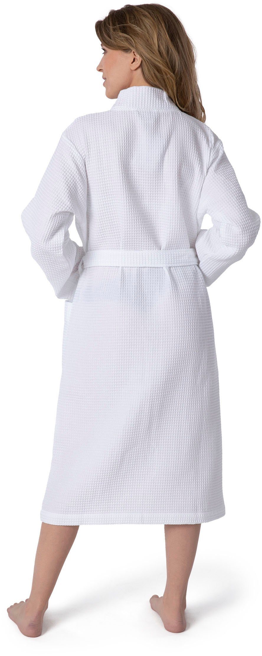 Möve Kimono Homewear, ideal für Sauna & Spa, Hotelbademantel, Morgenmantel, Kurzform, Piqué, Kimono-Kragen, Gürtel, Piquée-Oberfläche