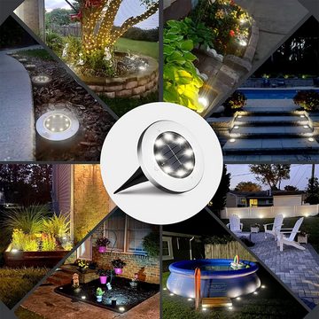 oyajia LED Solarleuchte 2/4er Set Solarleuchte Solar Bodenleuchte LED-Wegeleuchten Außen, LED fest integriert, LED Solarlampe Garten Solarleuchte Bodenleuchte