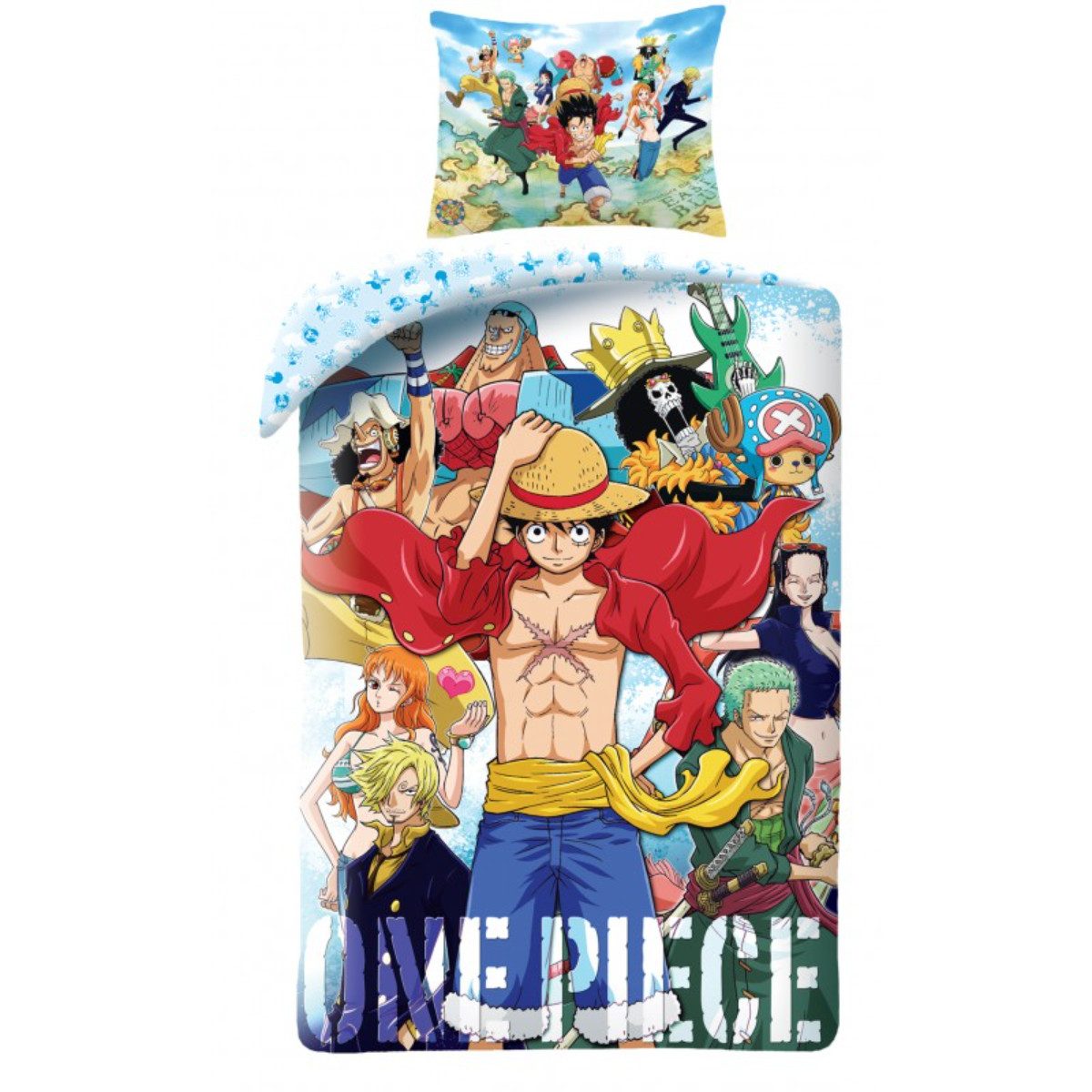 One Piece Bettwäsche 140 × 200 cm Baumwolle Bettbezug Kissenbezug 70 × 90 cm, Baumwolle