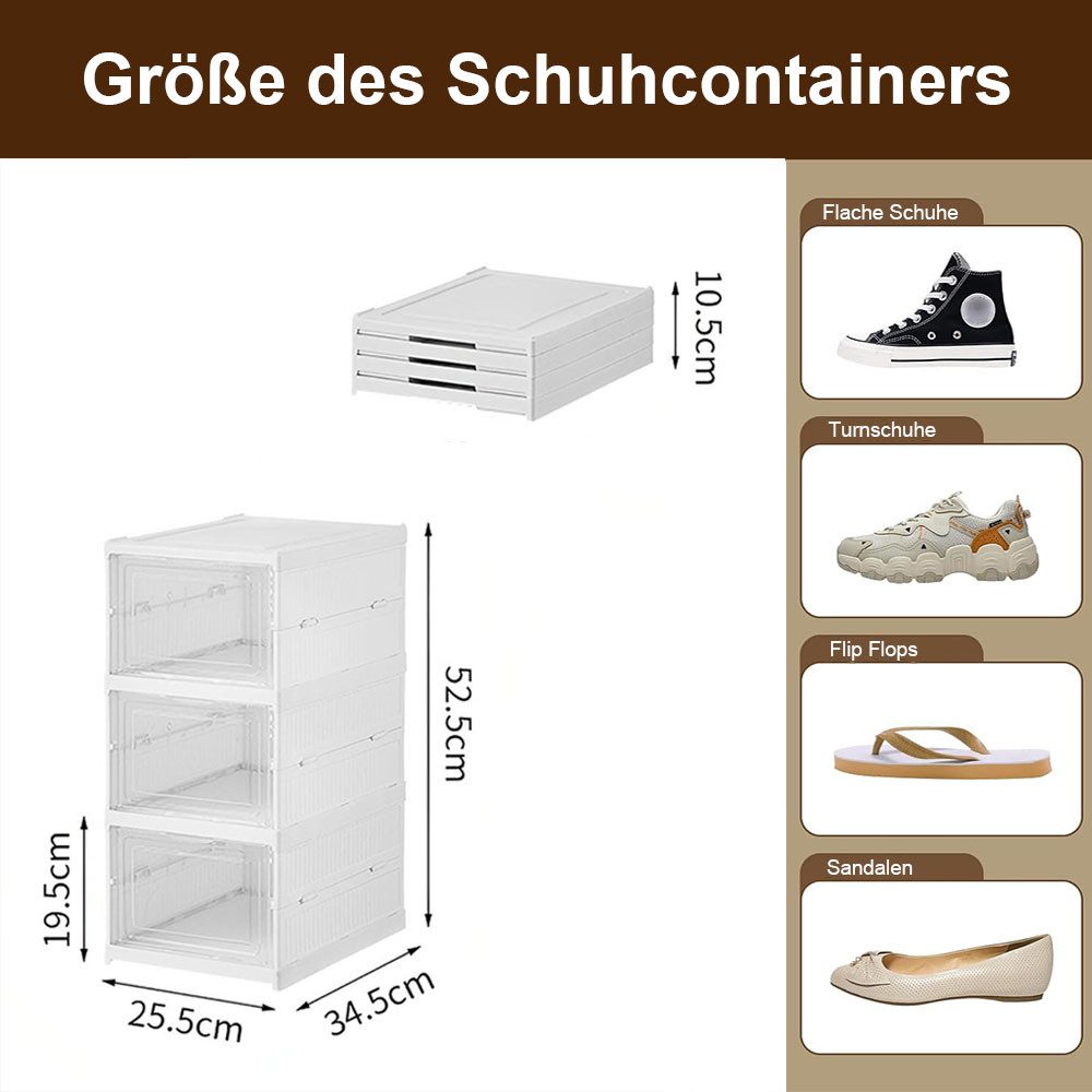 NUODWELL Schuhbox Faltbar Schuhaufbewahrung, Schuhboxen Stapelbar mit Trans günstig online kaufen