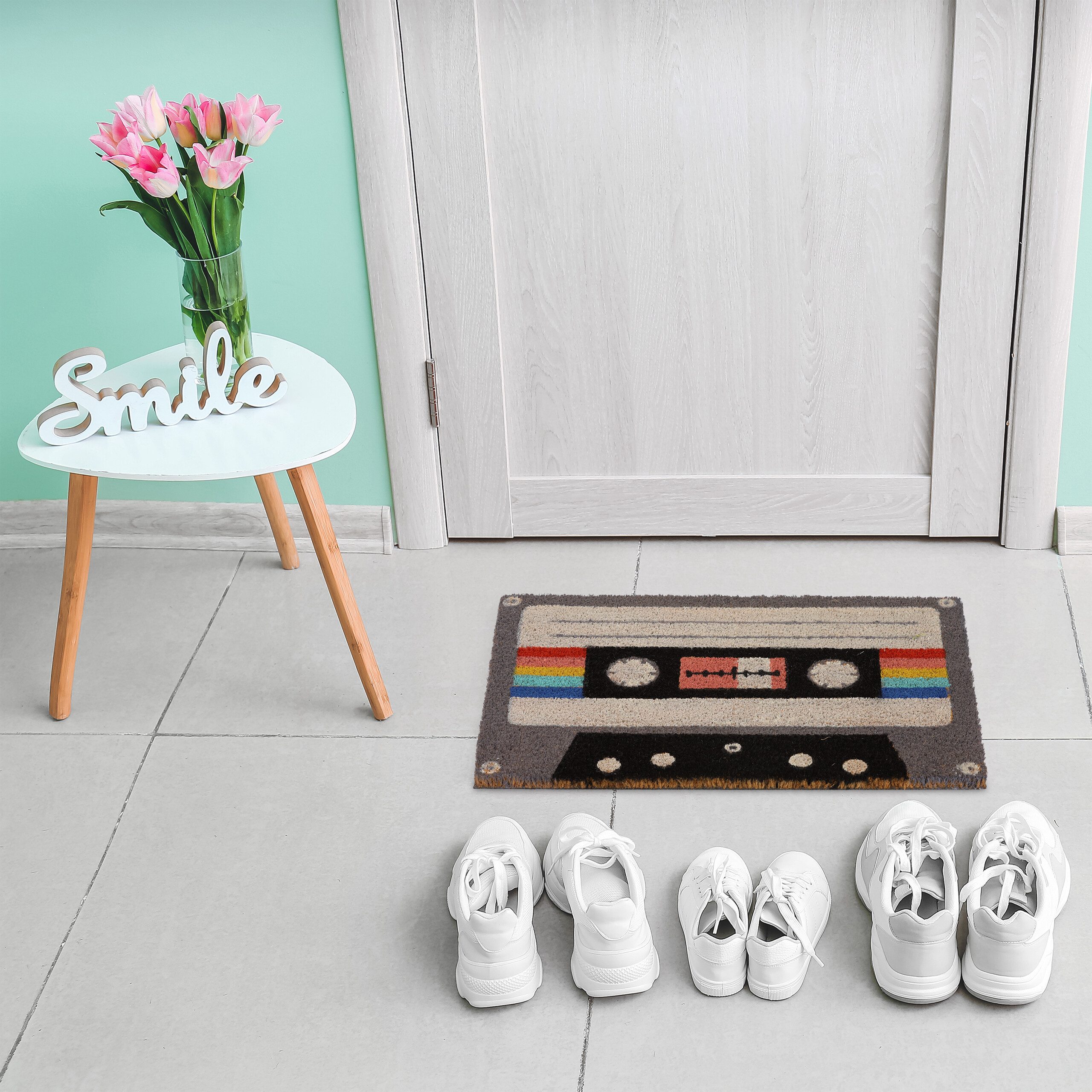 relaxdays Fußmatte Kokos Fußmatte Kassette, rechteckig, günstig online kaufen