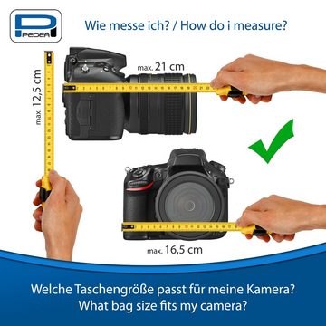 PEDEA Kameratasche ESSEX (Größe L), für Spiegelreflexkameras, mit wasserdichtem Regenschutz und Tragegurt