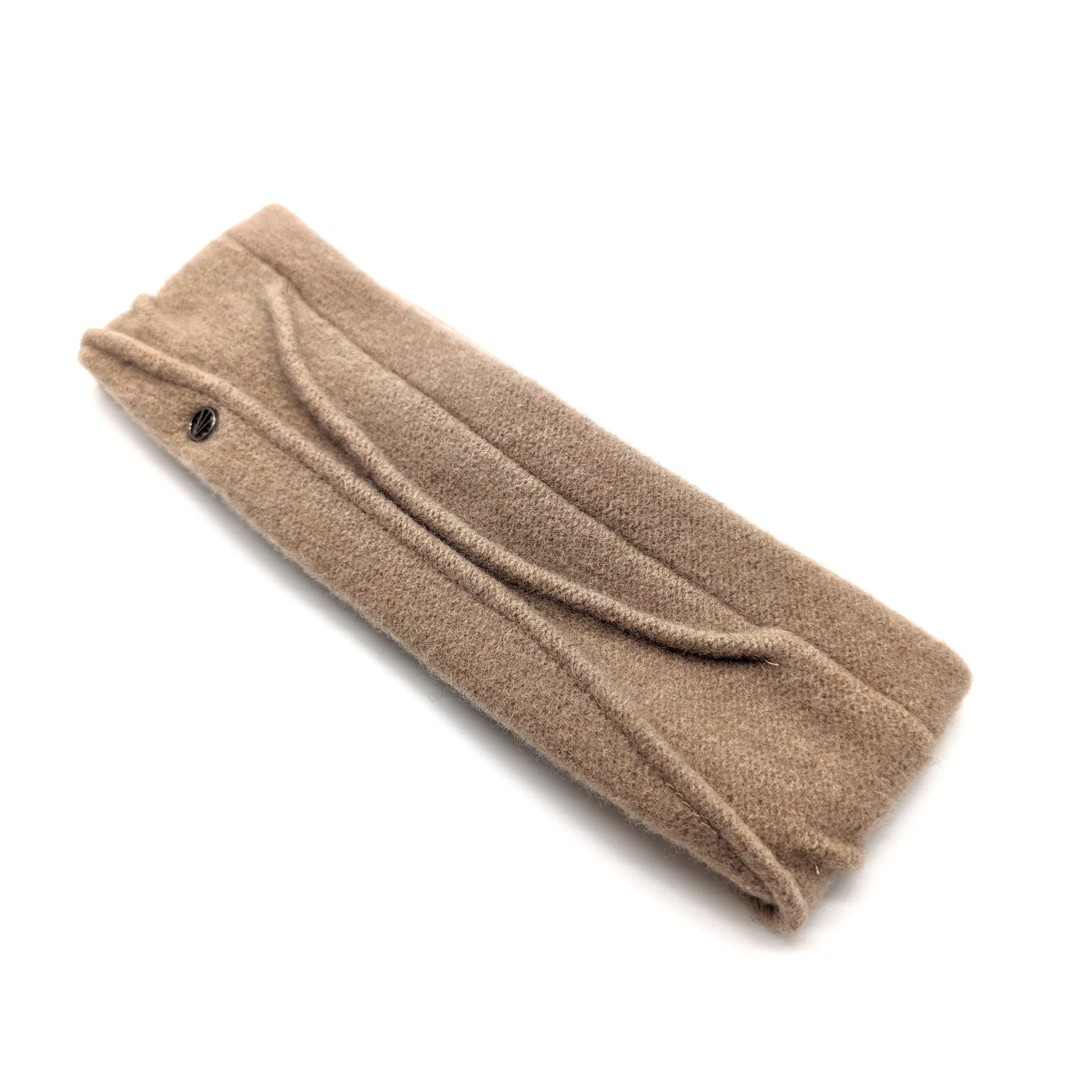 Strickmütze Wollstirnband beige