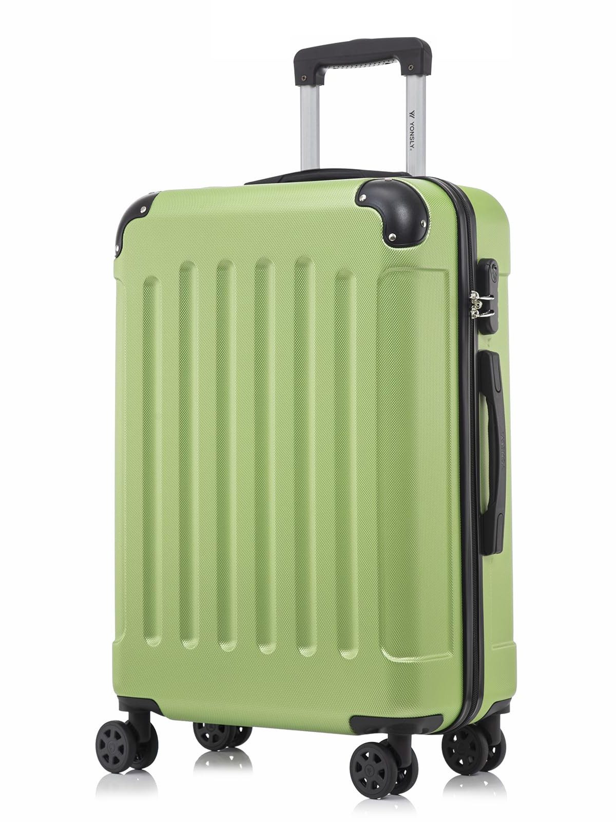 yonsly Hartschalen-Trolley Hartschalen-Koffer Trolley 360° Rollen, robuster Reisekoffer, 4 Rollen, mit Zahlenschloss, für Business und Urlaub 46/55/66/76 cm