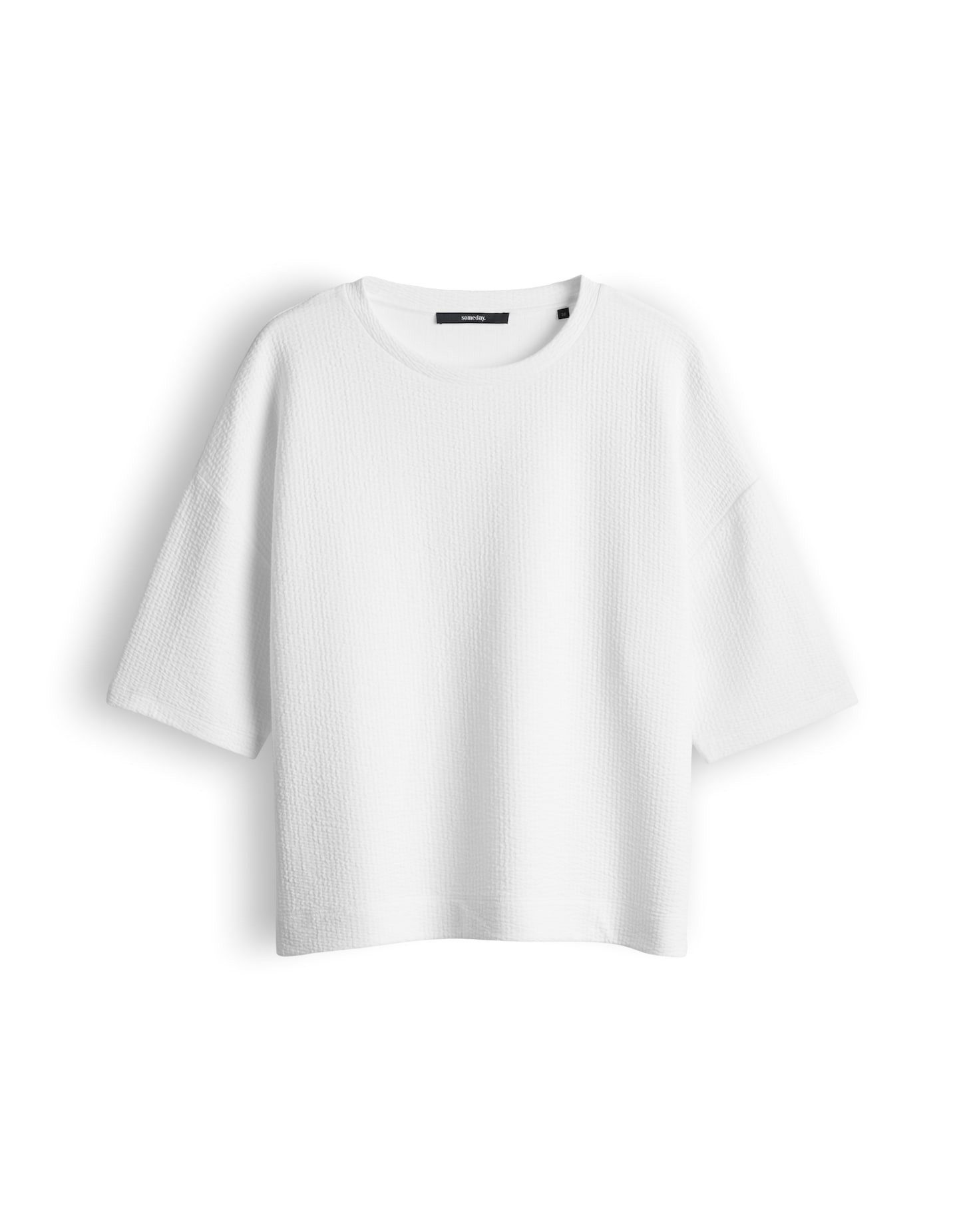 someday Kurzarmshirt Keldi aus Viskosemix mit strukturierter Oberfläche Weicher Stretch für entspannte Looks
