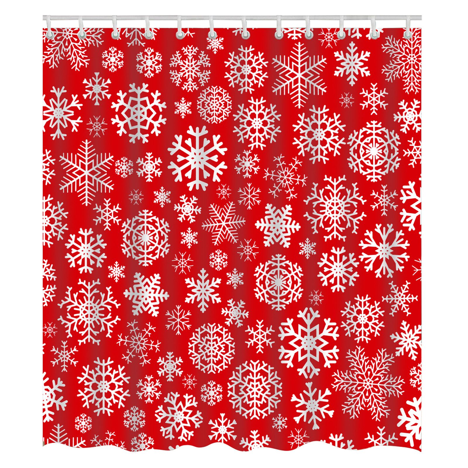 BTTO V&G Duschvorhang Wasserdichter Weihnachtsduschvorhang 180 x 180 cm Duschvorhang Breite 180 cm, mit 12 Duschvorhangringe