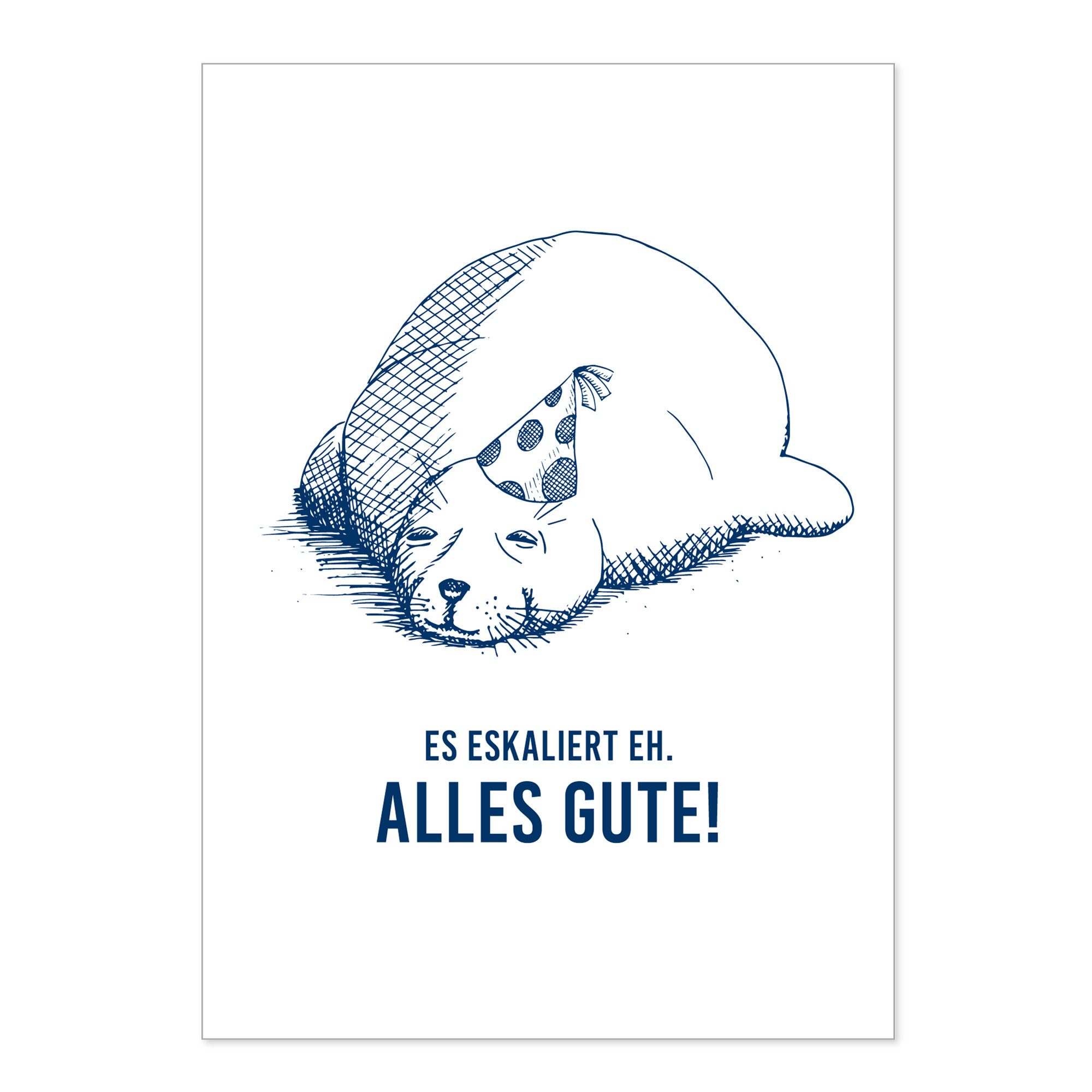 Postkarte Maritime Postkarte "Es eskaliert eh - Seehund" aus Recyclingpapier