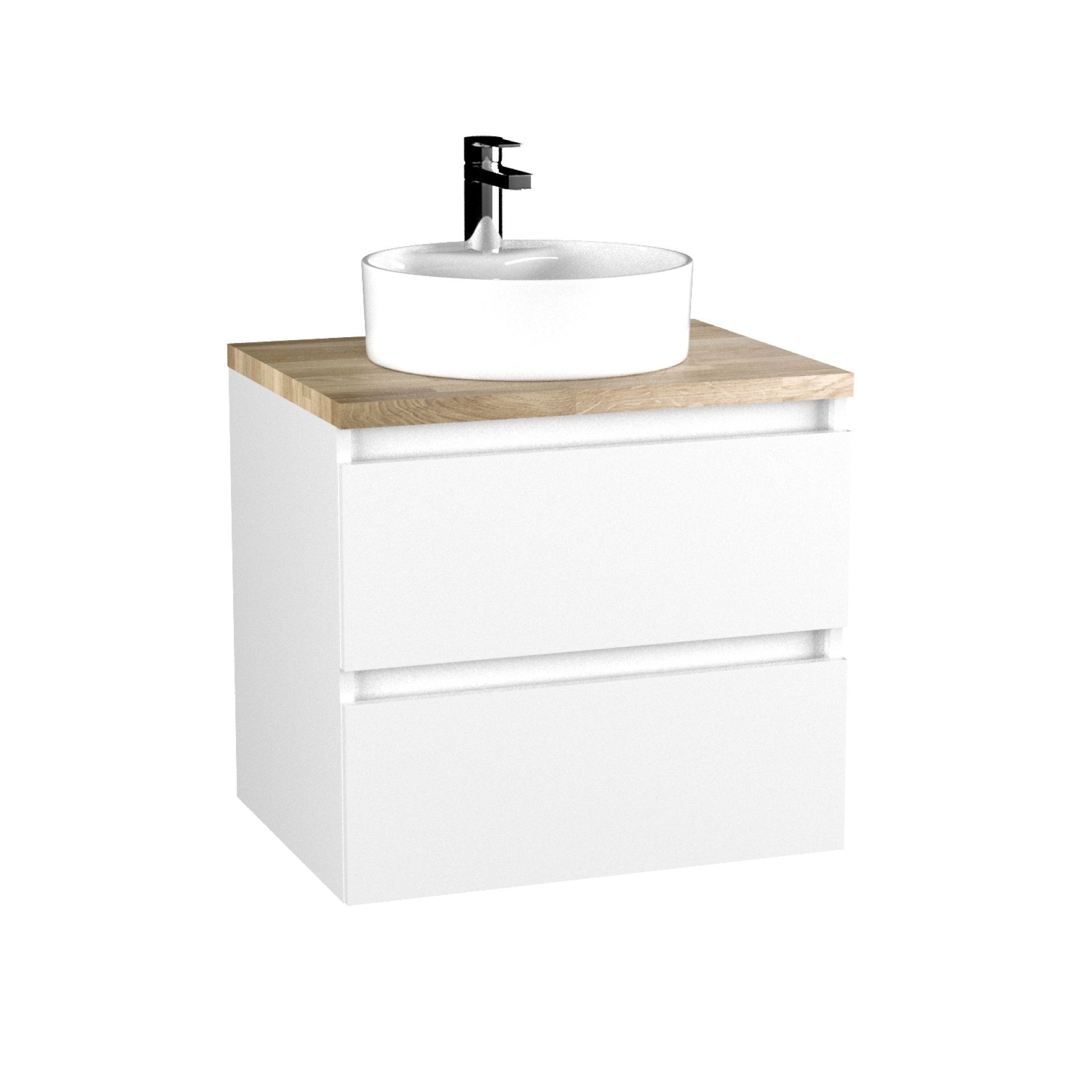 BADEDU Badmöbel-Set Moderne Badezimmermöbel, Skandinavisches Design, Weißer Unterschrank