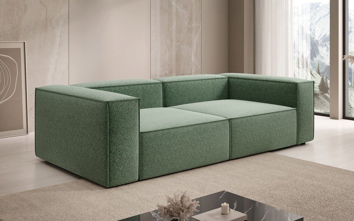 Luxusbetten24 Sofa Designer Sofa Lesley 3 Sitzer, mit Bezug aus Strukturstoff