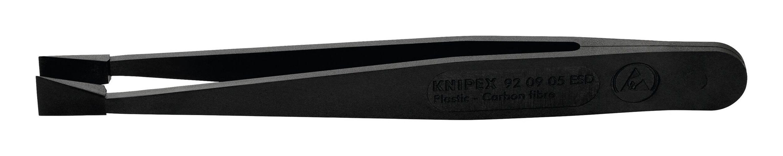 Knipex Pinzette, Kunststoffpinzette ESD, schwarz 92 09 05 ESD