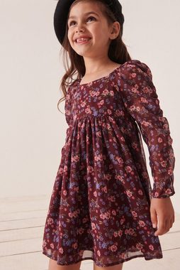 Next Chiffonkleid Chiffonkleid mit Raffärmeln (1-tlg)