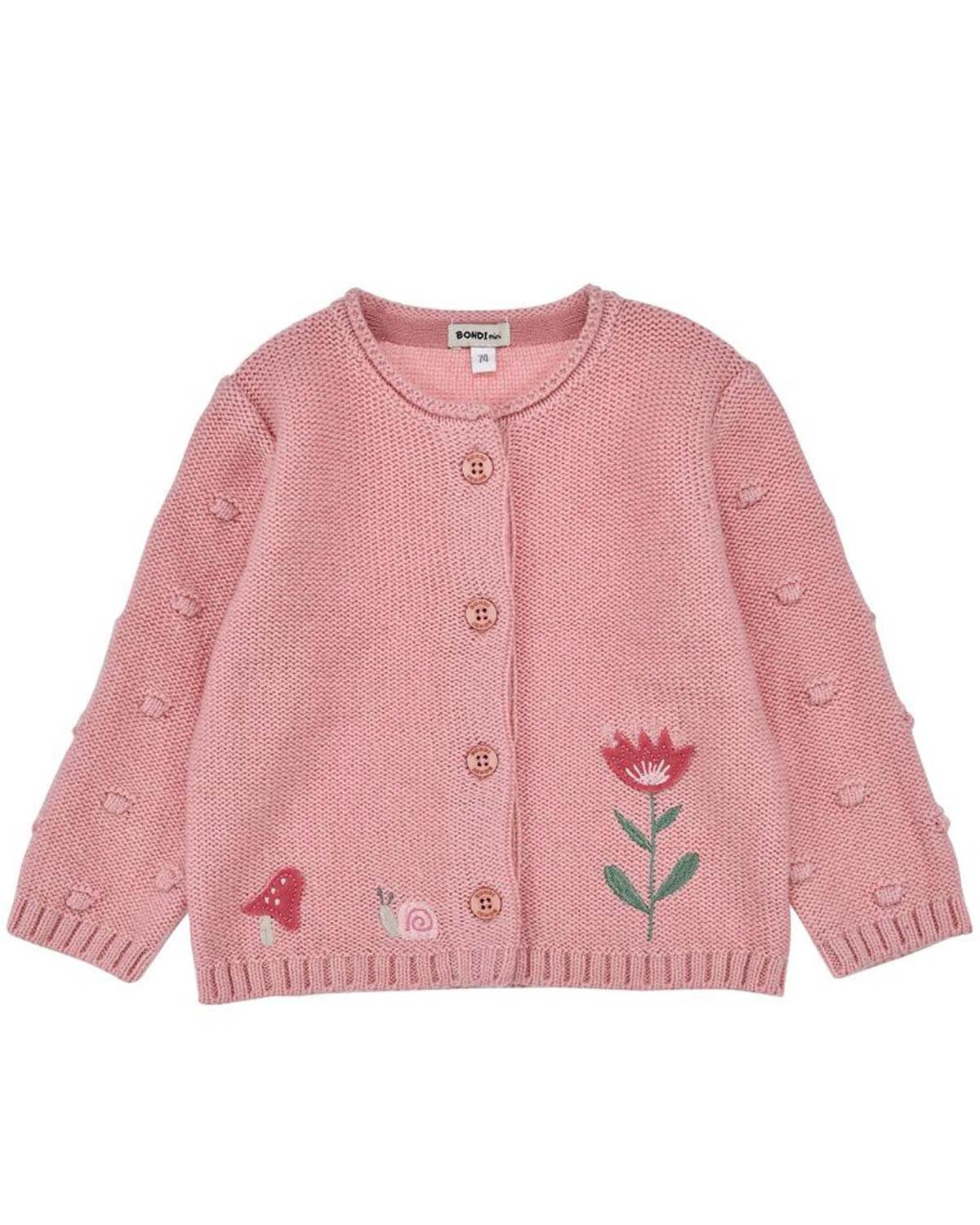 BONDI Strickjacke Baby Mädchen Strickjacke 'Be nature' 86960, Candy