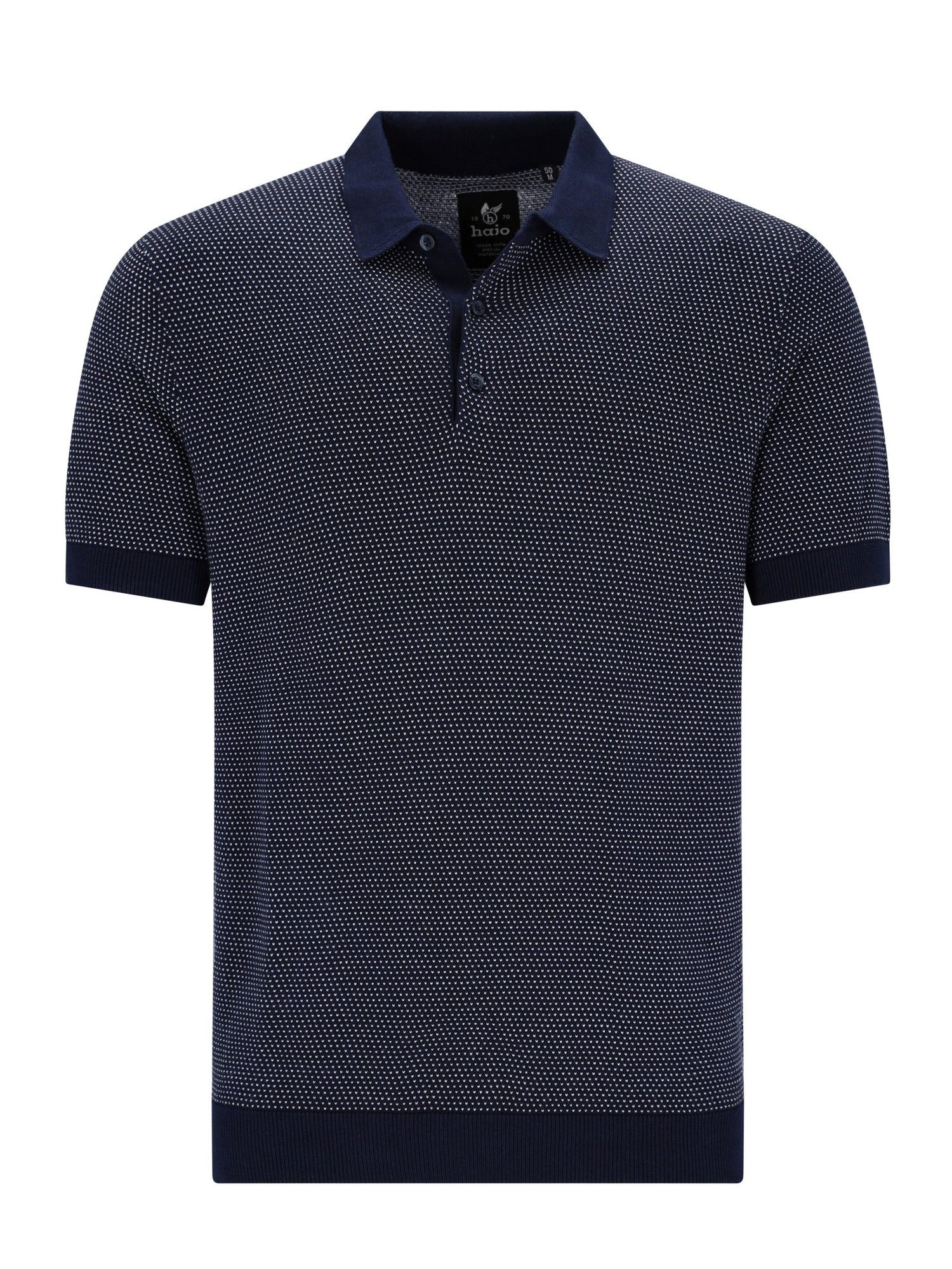 Poloshirt Strickpolo in Blousonform mit Alloverjacquard