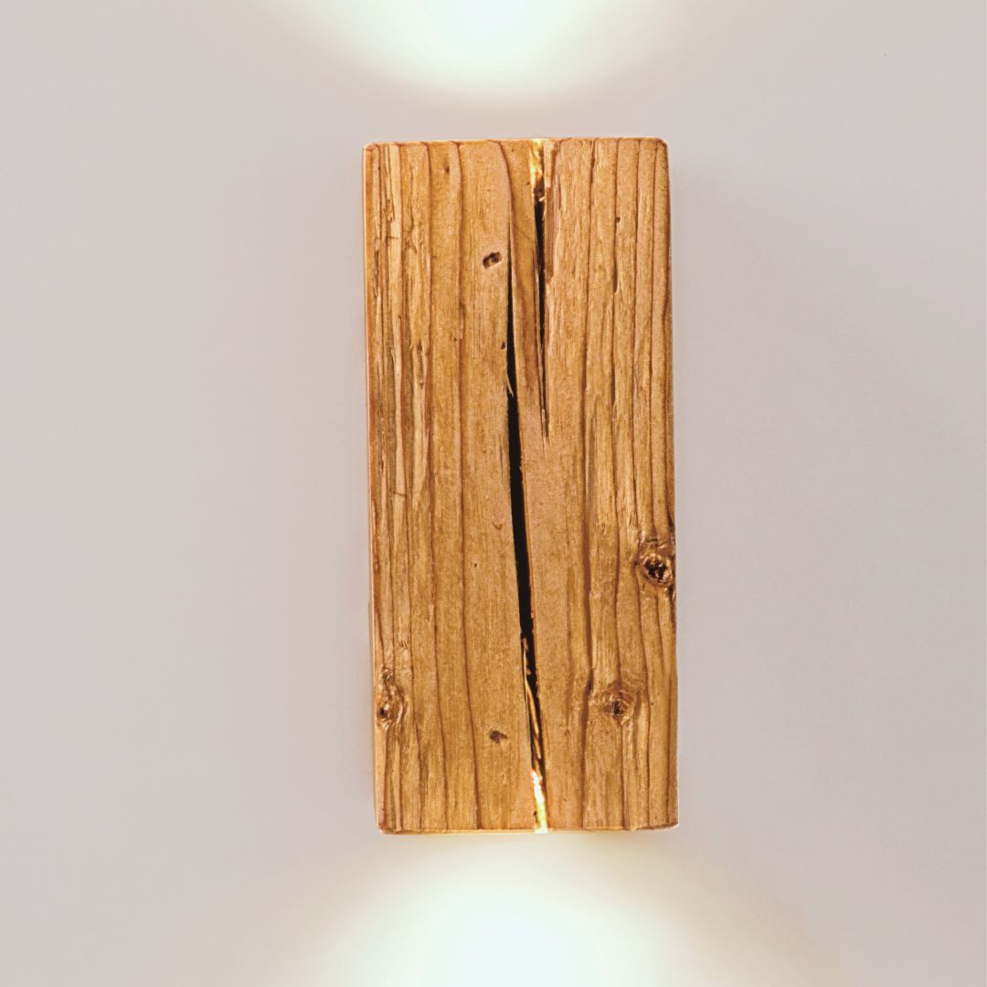 Blockholz-Schmiede Wandleuchte Altholz LED Wandleuchte Handgefertigte Deuts günstig online kaufen