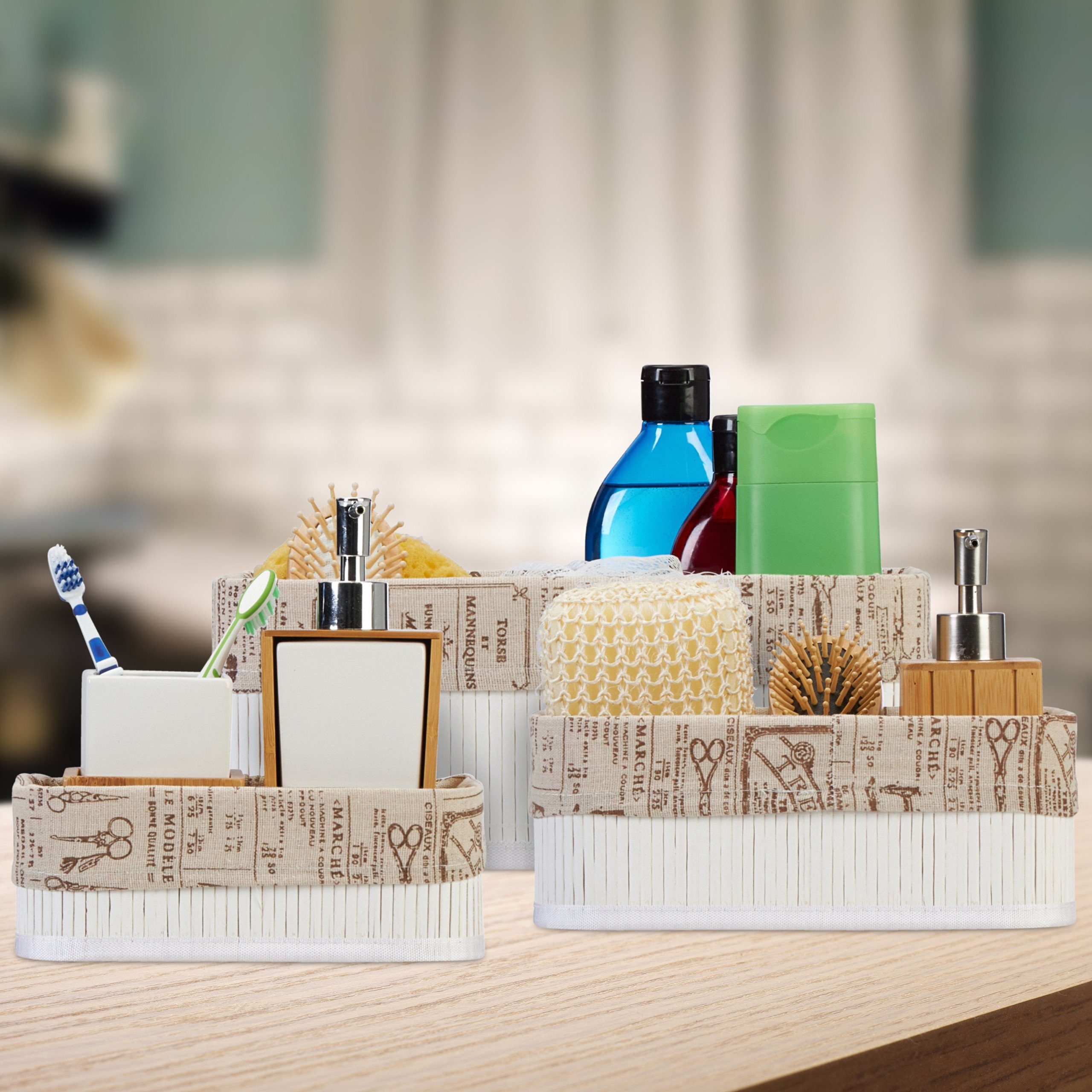 relaxdays Aufbewahrungskorb 3er Set aus Bambus günstig online kaufen