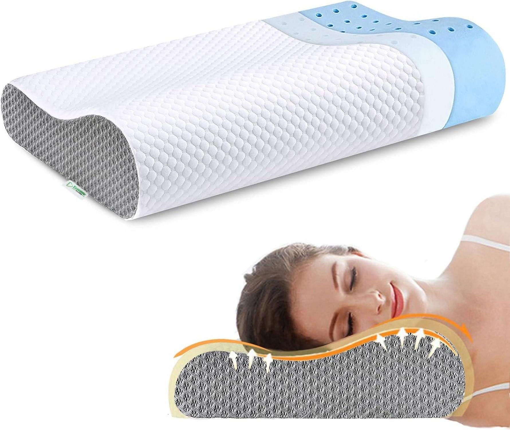 Lagerungskissen Memory Foam Kopfkissen Orthopädisches Nackenstützkissen für