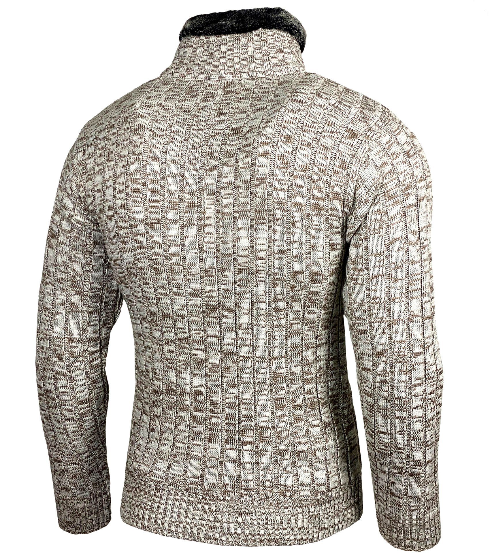 Kragen Strickpullover Stehkragen Strickpullover Pullover Herren Braun Baxboy Baxboy Hoher