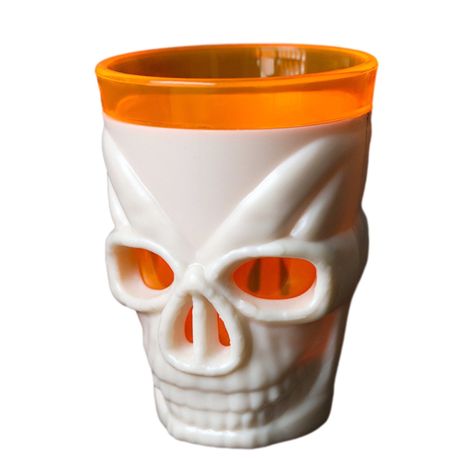 Blusmart Tasse Lila/orange, Urlaub Halloween-Schädelkopf, Leuchtender Becher