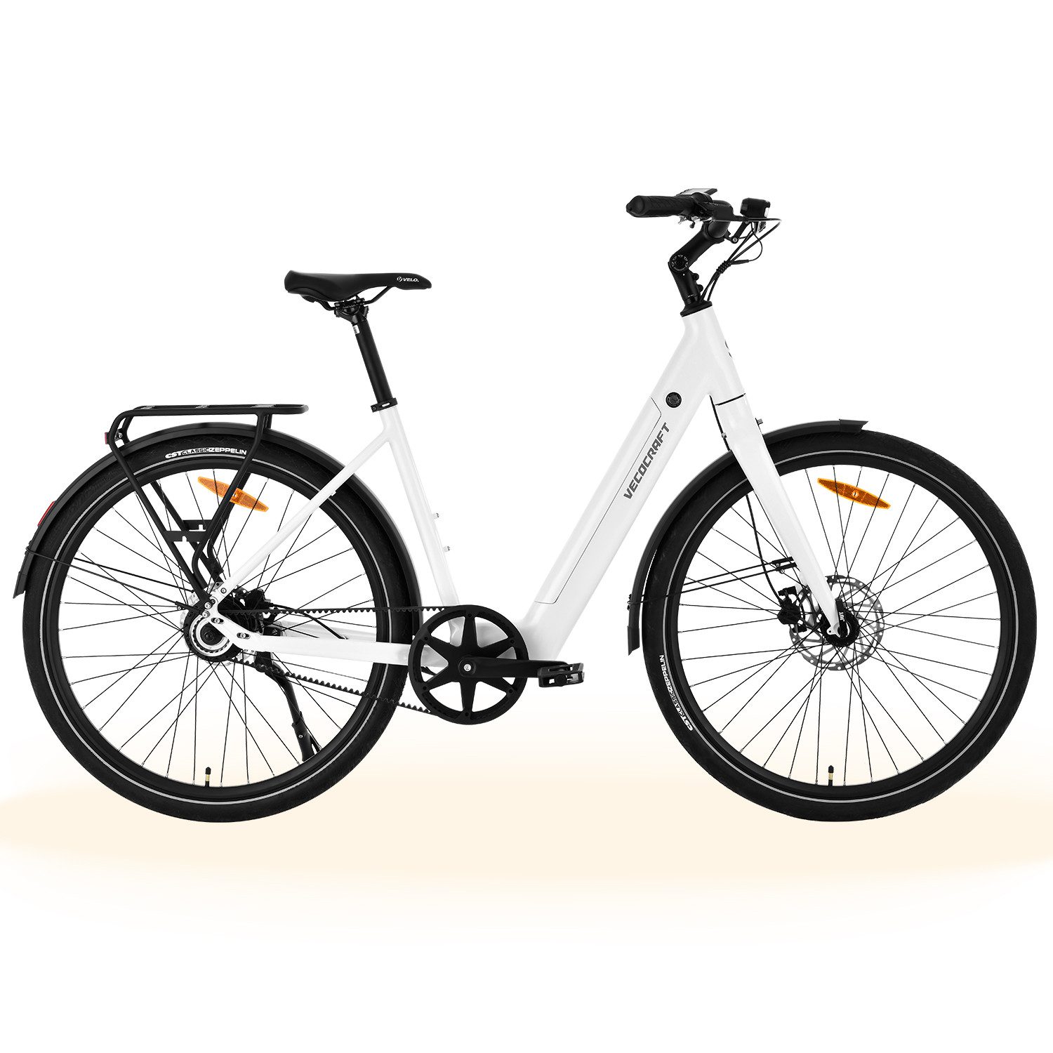 VECOCRAFT E-Bike Cityrad 28 Zoll Pedelec intelligenter Unterstützungsstufe 36V 10.4AH 45Nm LUNA, 1 Gang, 45Nm Heckmotor, 374,4 Wh, (hydraulische Scheibenbremsen, Gates Riemenantrieb, LCD-Display), E-Rennrad,StVZO Pedelec, ebike für Damen und Herren