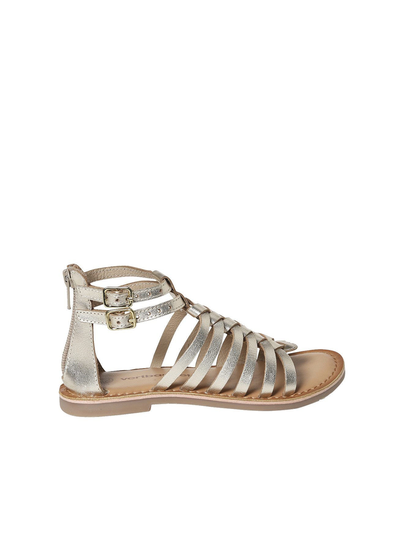 vertbaudet Kinder Römersandalen aus Leder mit Reißverschluss Sandale