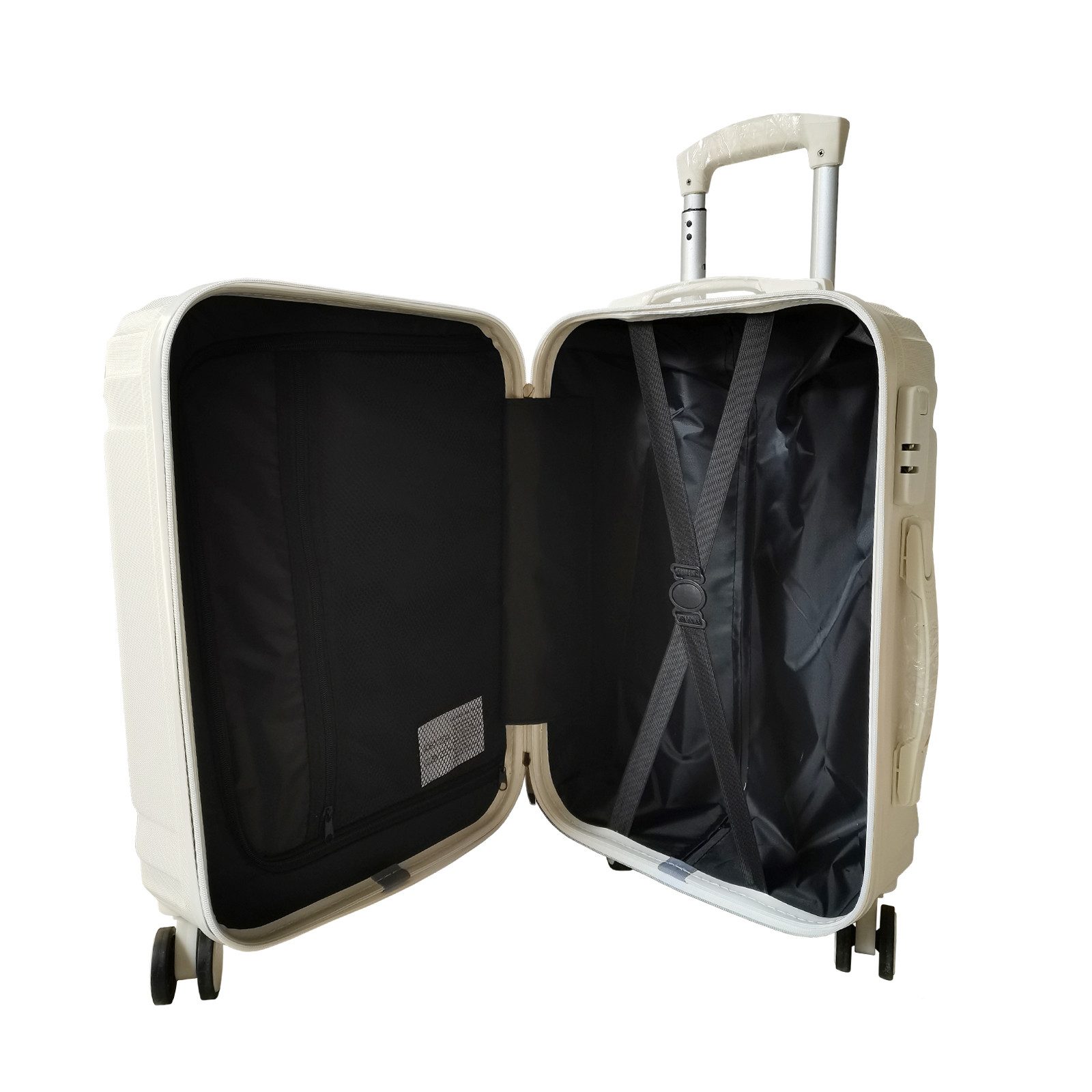 NTK-Collection Hartschalen-Trolley Hartschalenkoffer 2er-Set Mabell Weiß, 4 Rollen