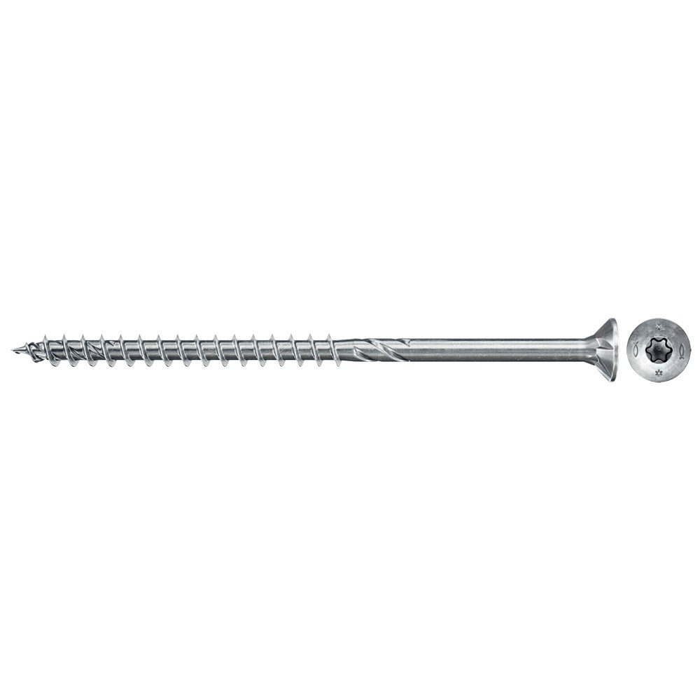 Fischer Befestigungstechnik Spanplattenschraube Power Fast II mit Senkkopf, Innenstern TX, (Stahl weiß verzinkt, 200 St), 5x90 mm